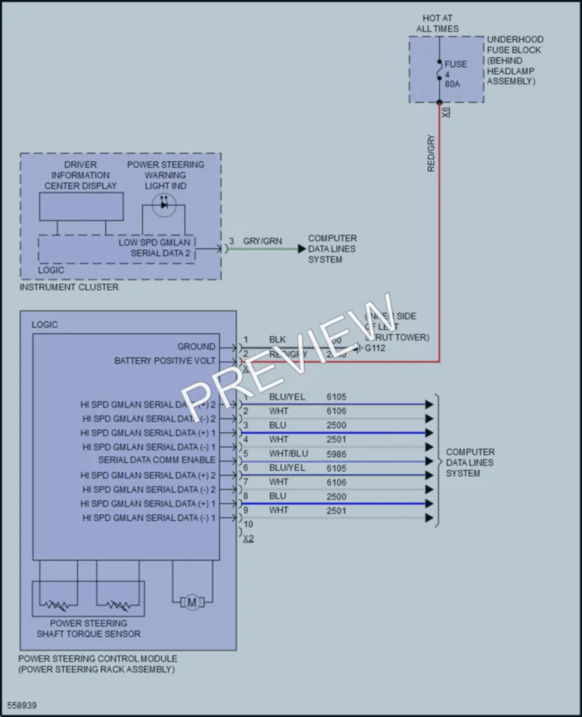 2017 Chevrolet Cruze Electronic Power Steering wiring diagram preview