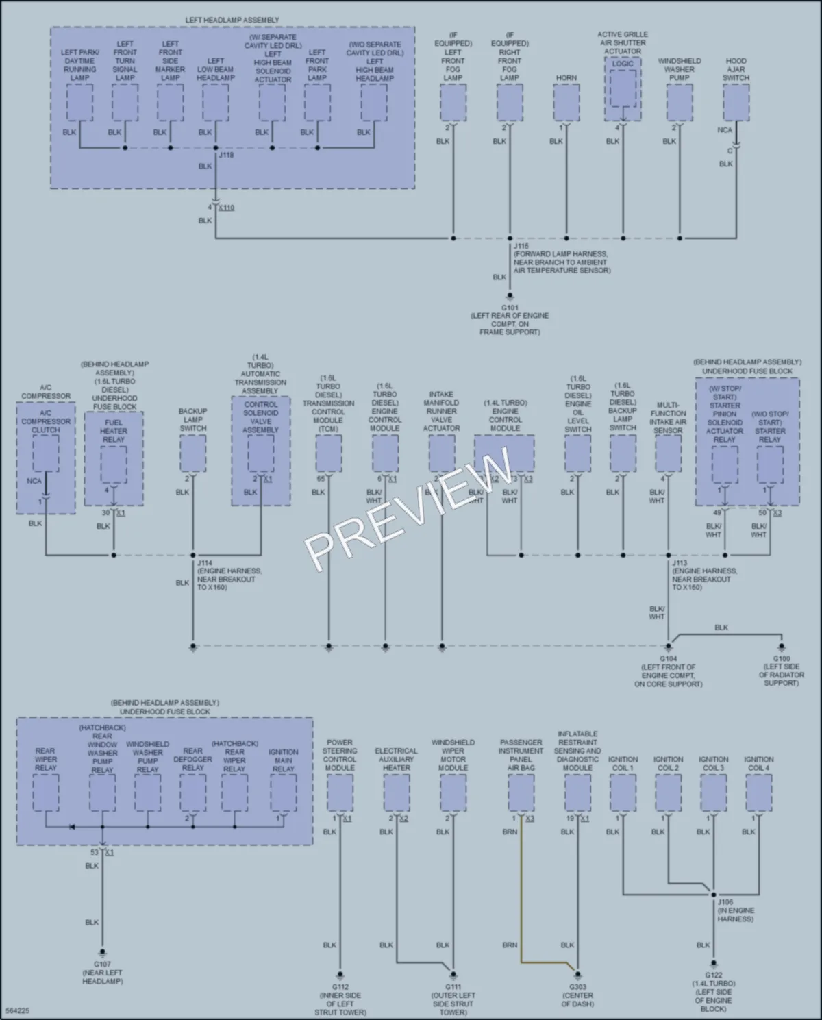 2017 Chevrolet Cruze Ground Distribution wiring diagram preview