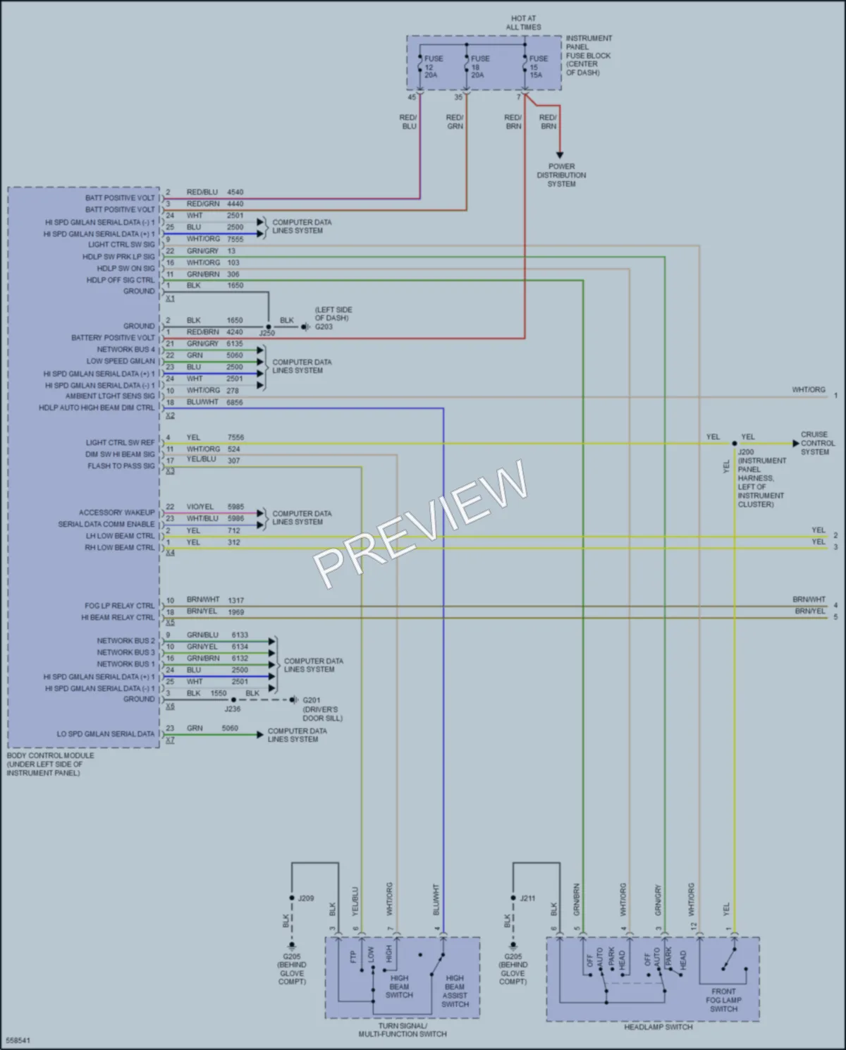 2017 Chevrolet Cruze Headlights wiring diagram preview
