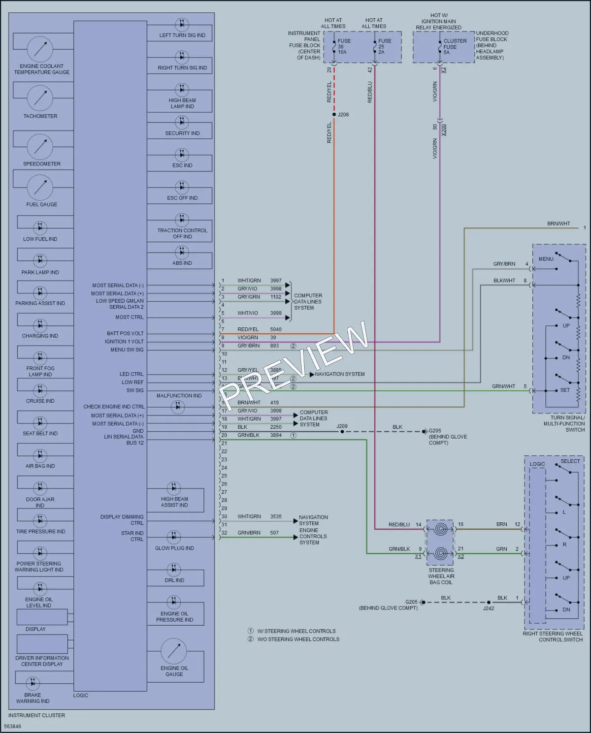2017 Chevrolet Cruze Instrument Cluster wiring diagram preview