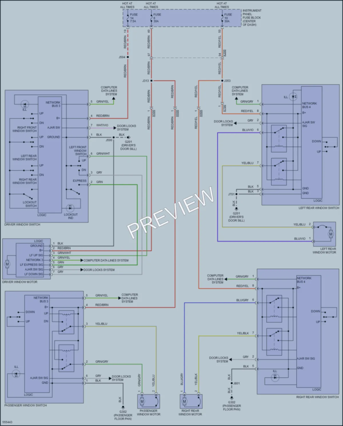 2017 Chevrolet Cruze Power Windows wiring diagram preview