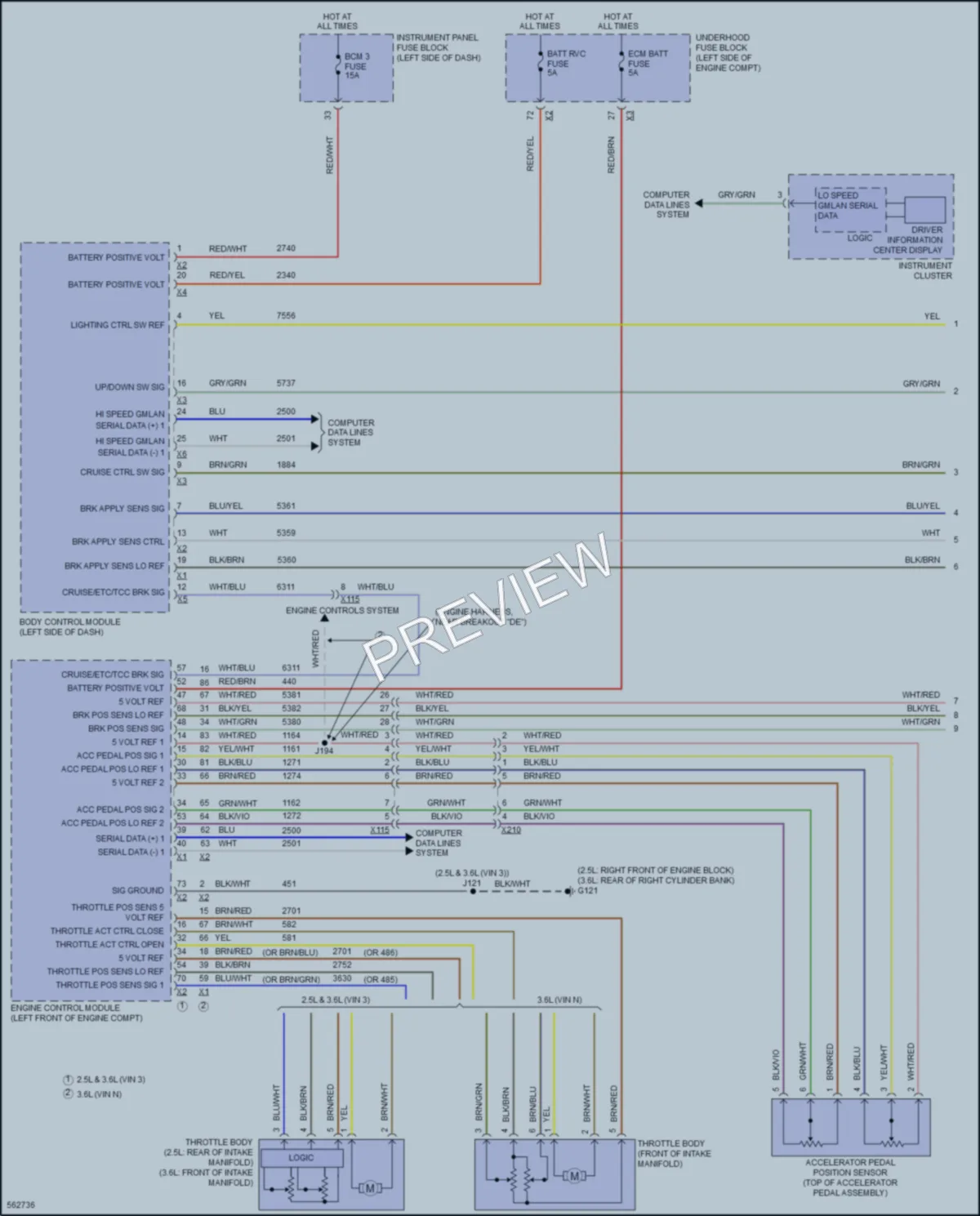 2017 Chevrolet Impala Cruise Control wiring diagram preview