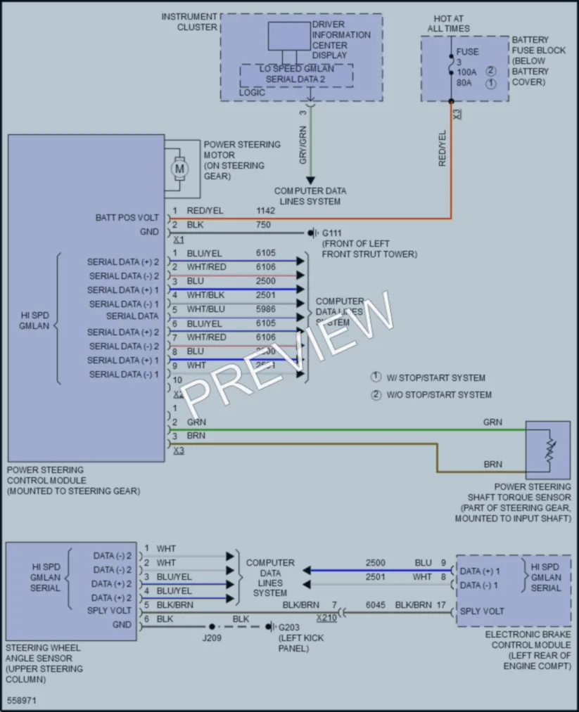 2017 Chevrolet Impala Electronic Power Steering wiring diagram preview