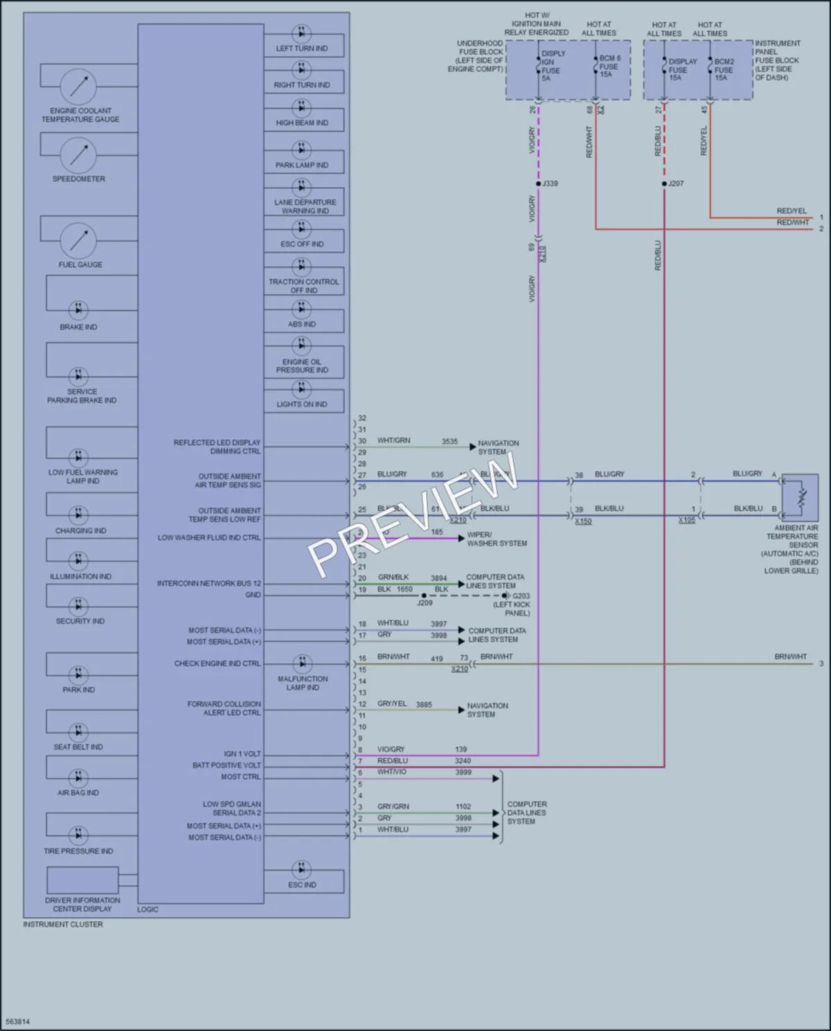 2017 Chevrolet Impala Instrument Cluster wiring diagram preview