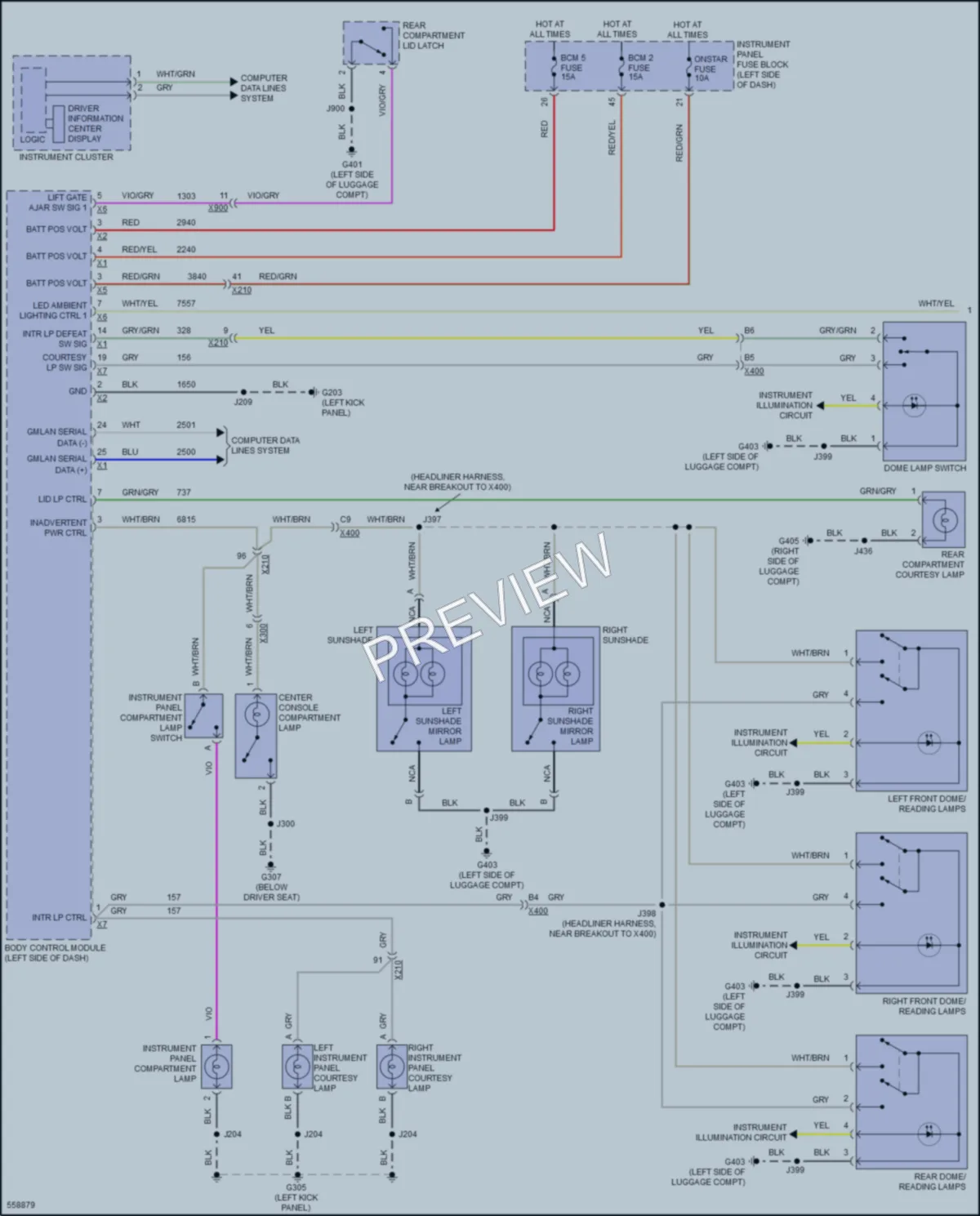 2017 Chevrolet Impala Interior Lights wiring diagram preview