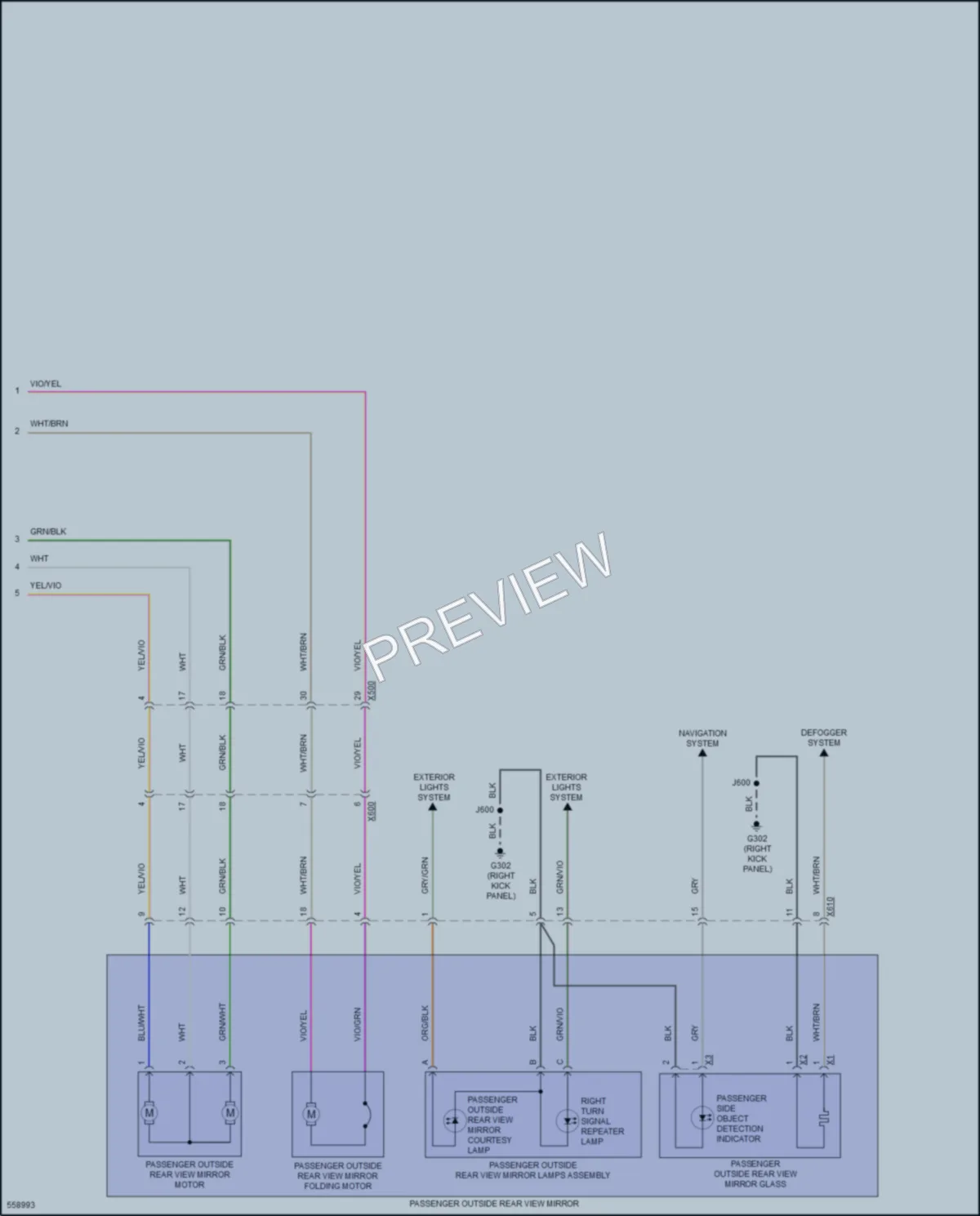 2017 Chevrolet Impala Power Mirrors wiring diagram preview
