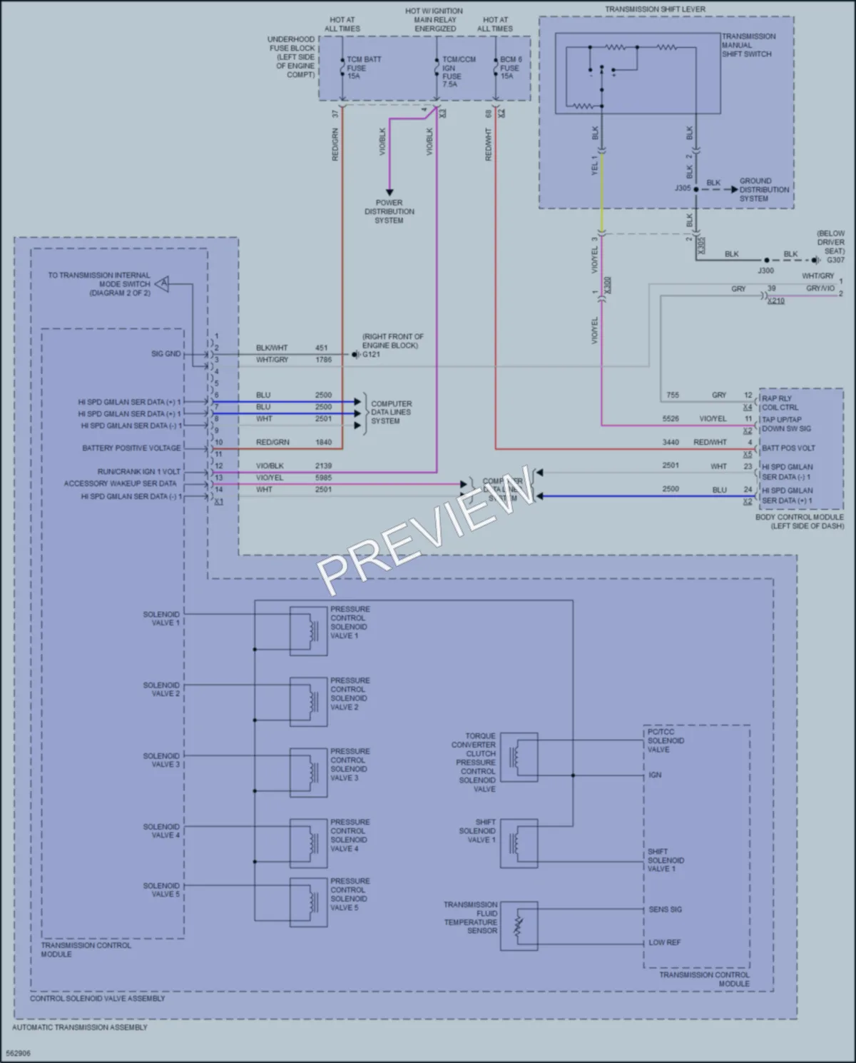 2017 Chevrolet Impala Transmission wiring diagram preview