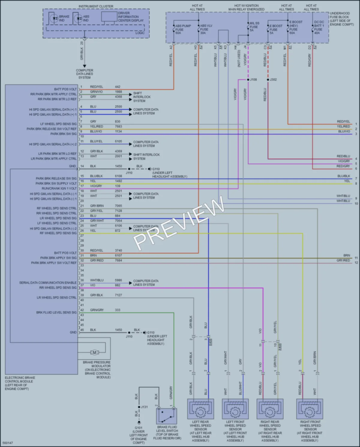 2017 Chevrolet MalibuHybrid Anti Lock Brakes wiring diagram preview