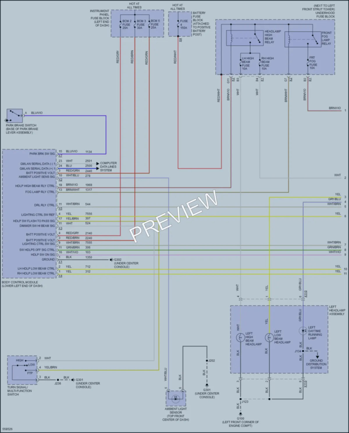 2017 Chevrolet Sonic Headlights wiring diagram preview