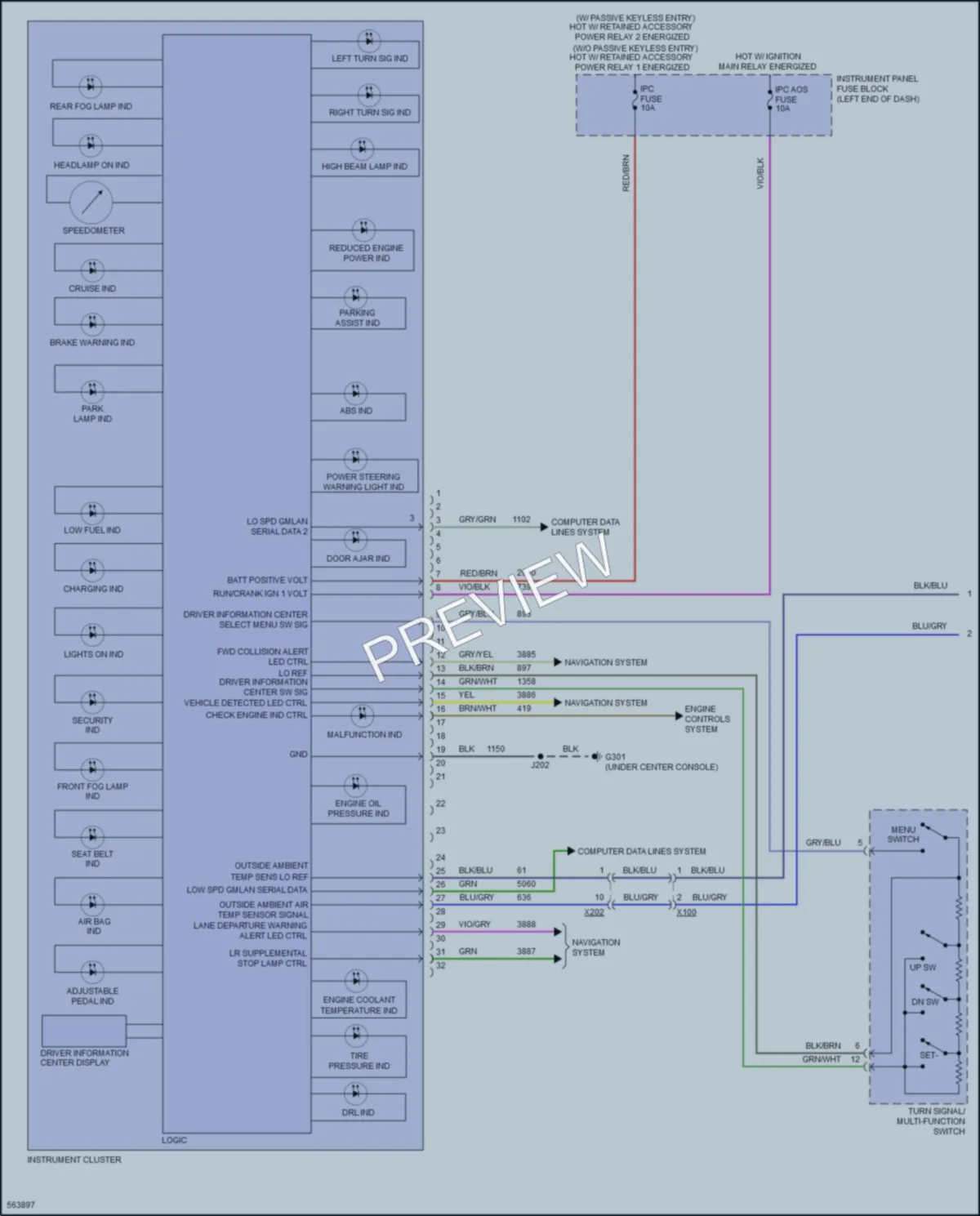 2017 Chevrolet Sonic Instrument Cluster wiring diagram preview