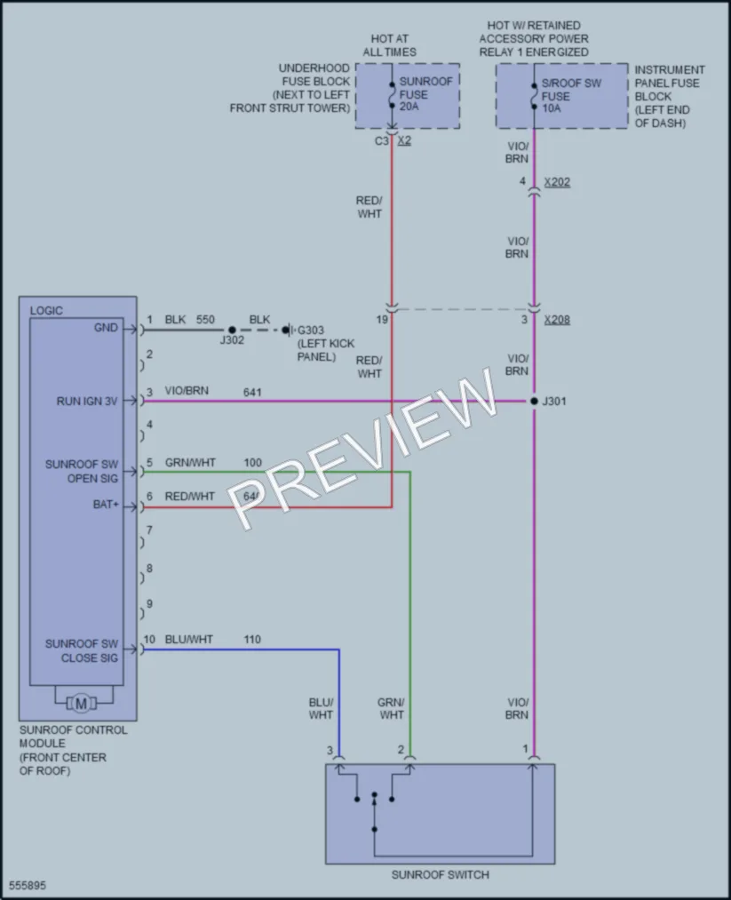 2017 Chevrolet Sonic Power Top Sunroof wiring diagram preview