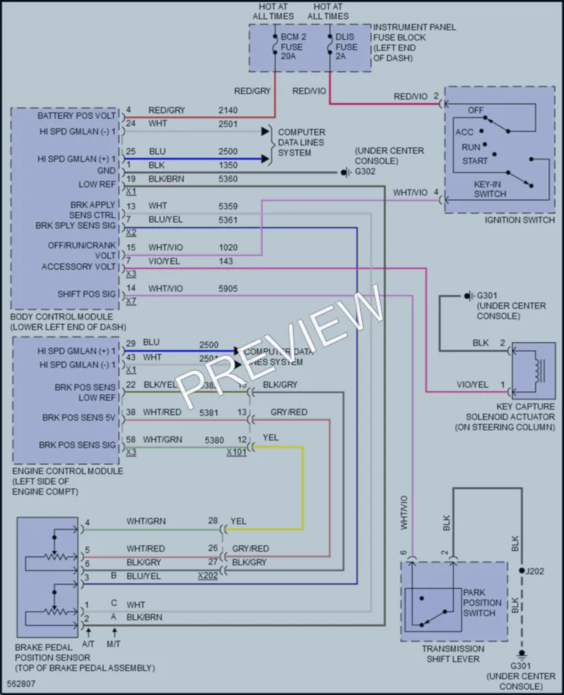 2017 Chevrolet Sonic Shift Interlock wiring diagram preview