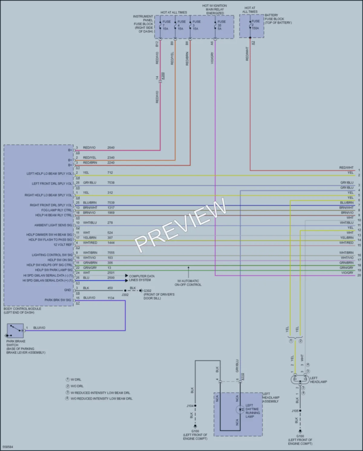 2017 Chevrolet Spark Headlights wiring diagram preview