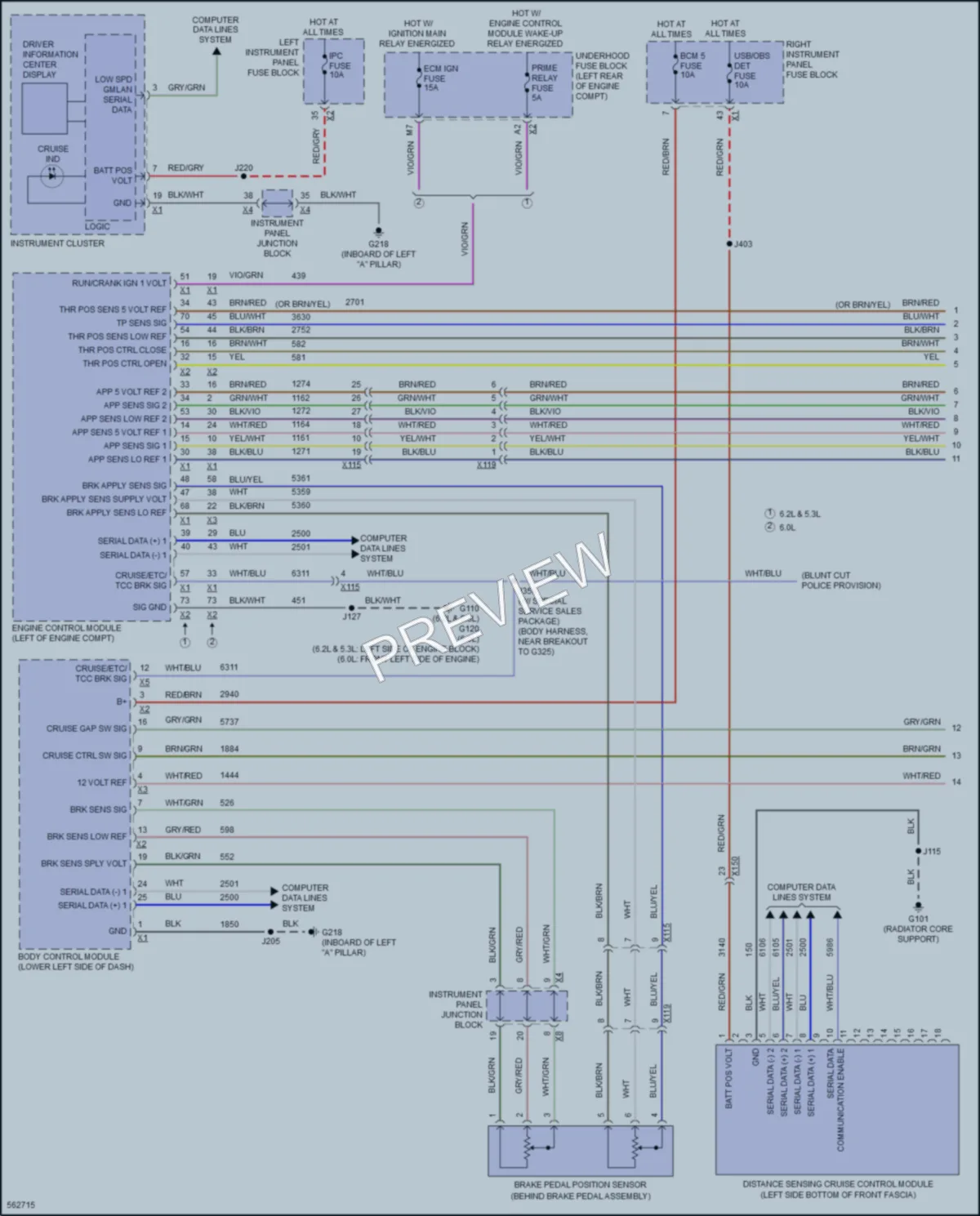2017 Chevrolet SuburbanHD Cruise Control wiring diagram preview