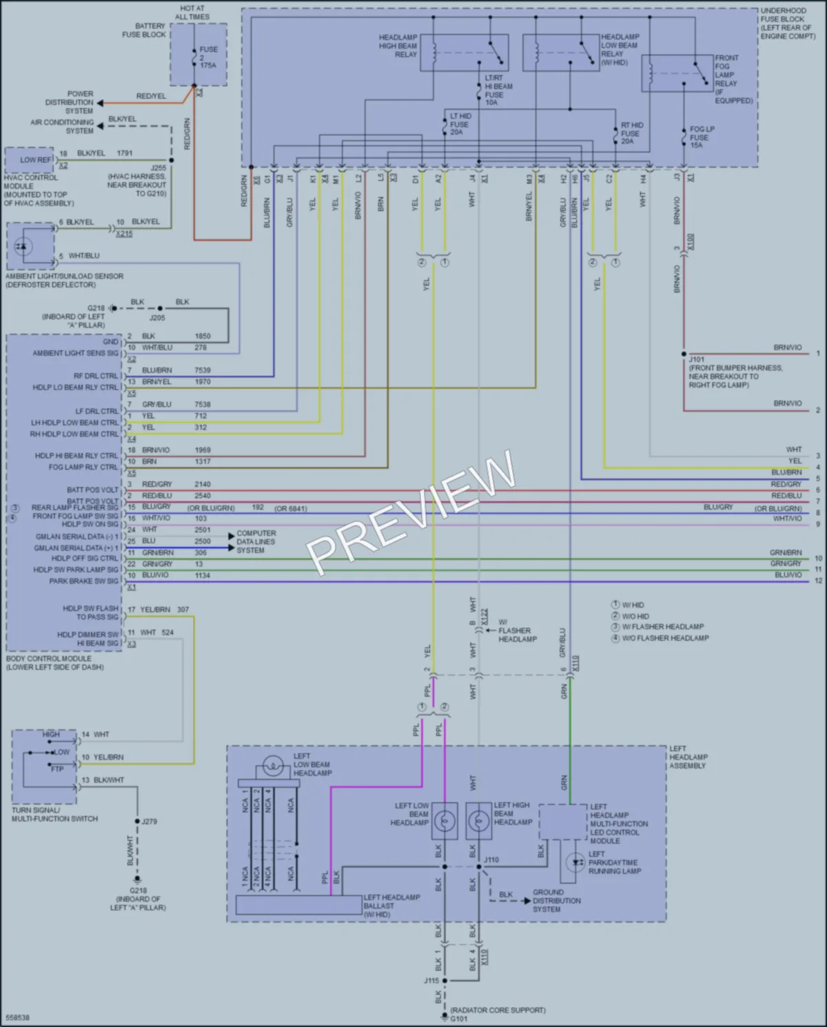 2017 Chevrolet SuburbanHD Headlights wiring diagram preview