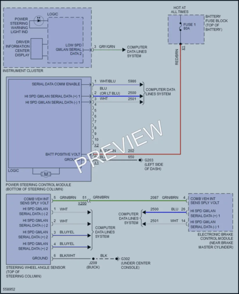 2017 Chevrolet Trax Electronic Power Steering wiring diagram preview