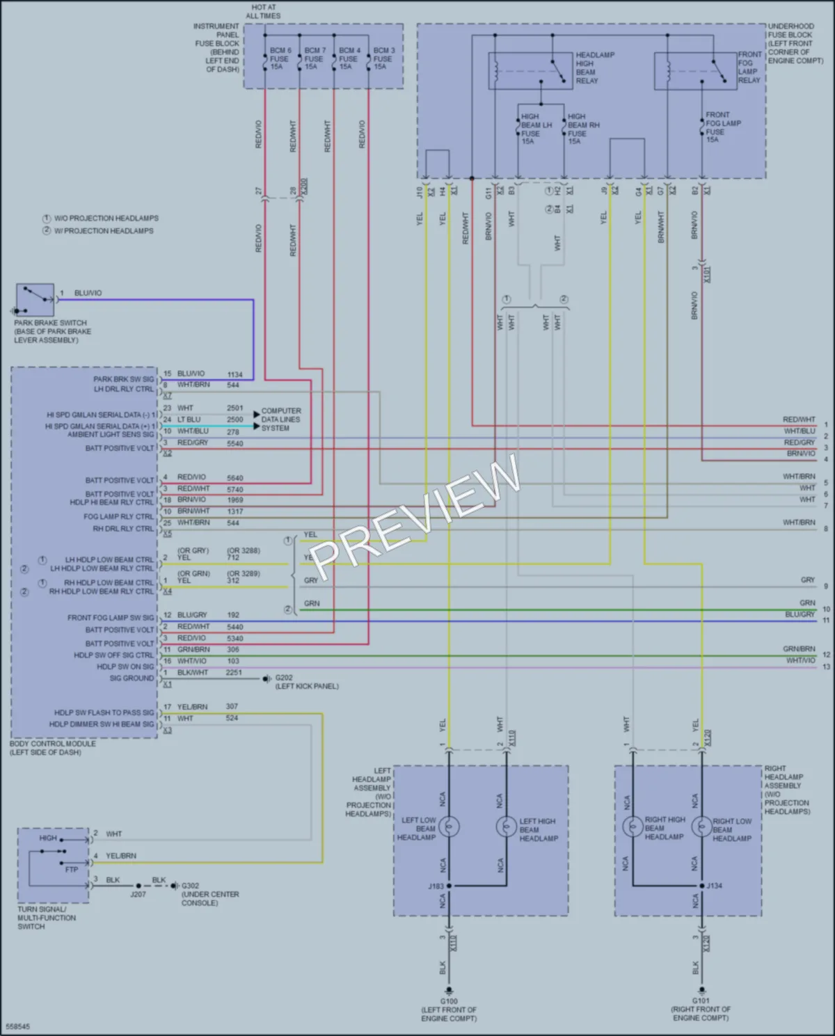 2017 Chevrolet Trax Headlights wiring diagram preview