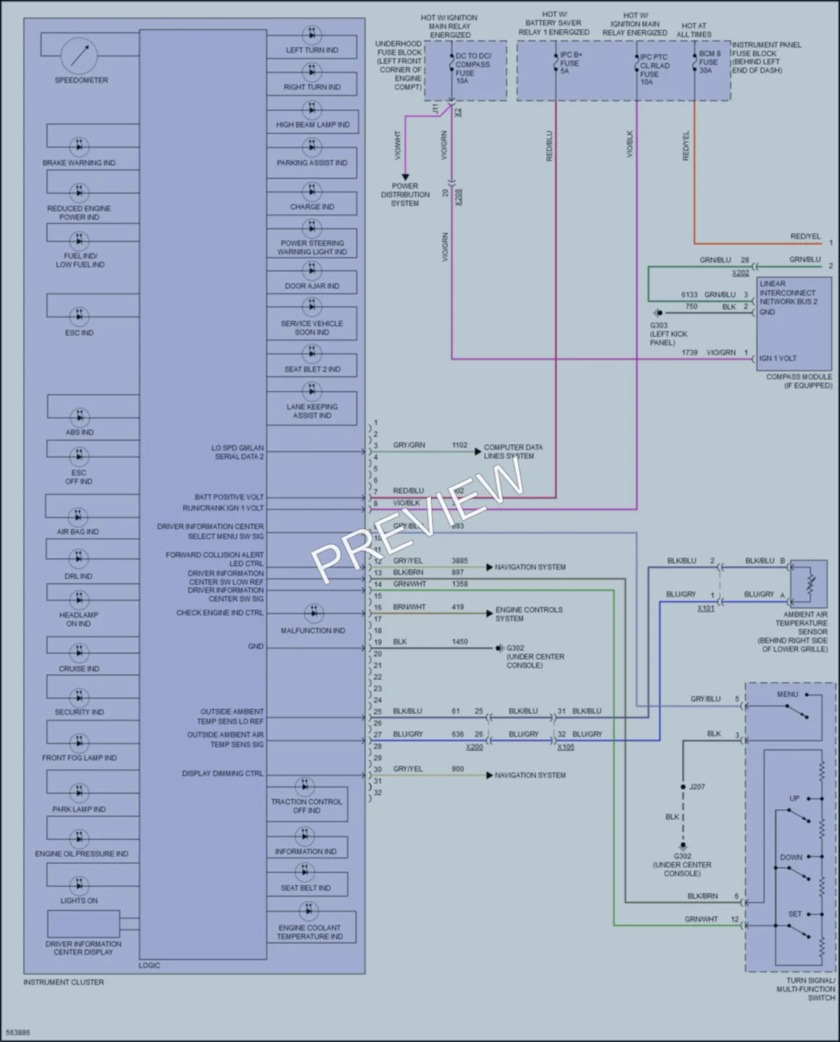 2017 Chevrolet Trax Instrument Cluster wiring diagram preview