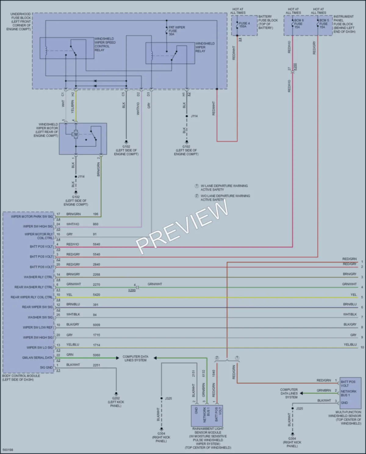 2017 Chevrolet Trax Wiper Washer wiring diagram preview