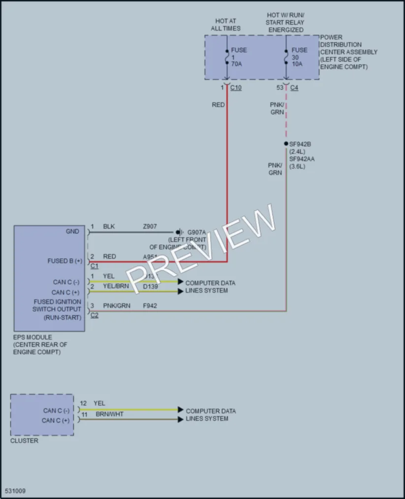 2017 Chrysler 200 Electronic Power Steering wiring diagram preview