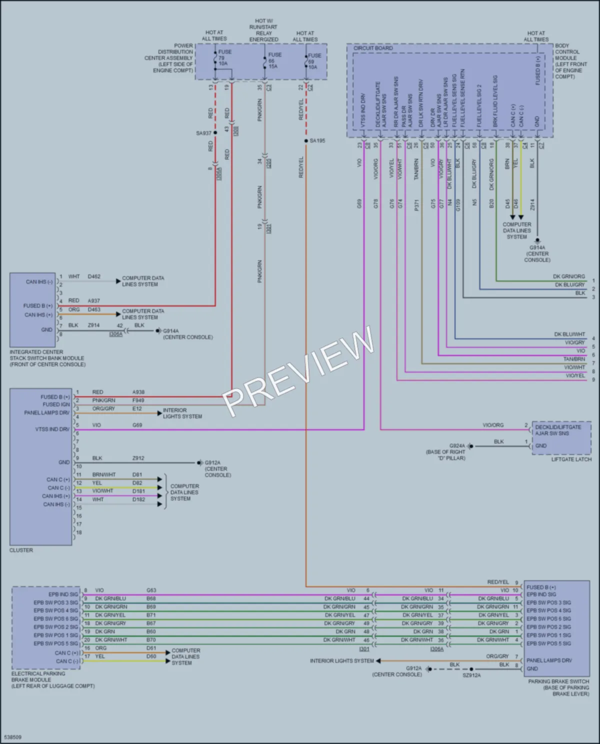 2017 Chrysler 200 Instrument Cluster wiring diagram preview