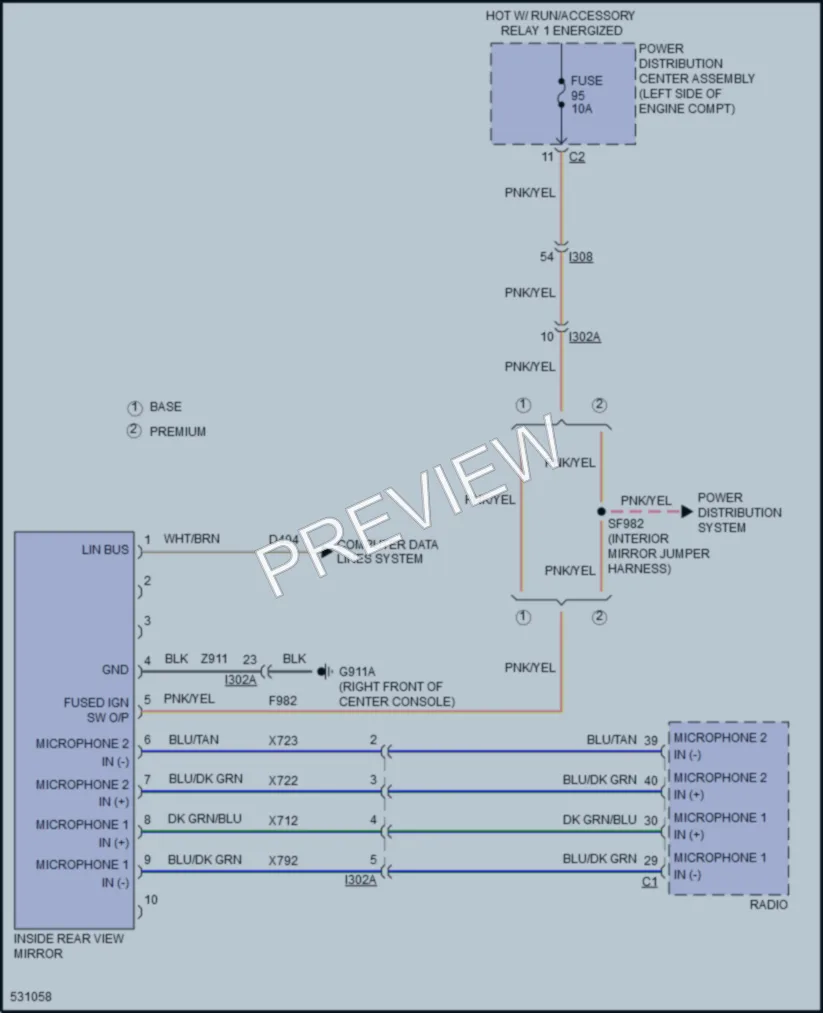 2017 Chrysler 200 Power Mirrors wiring diagram preview