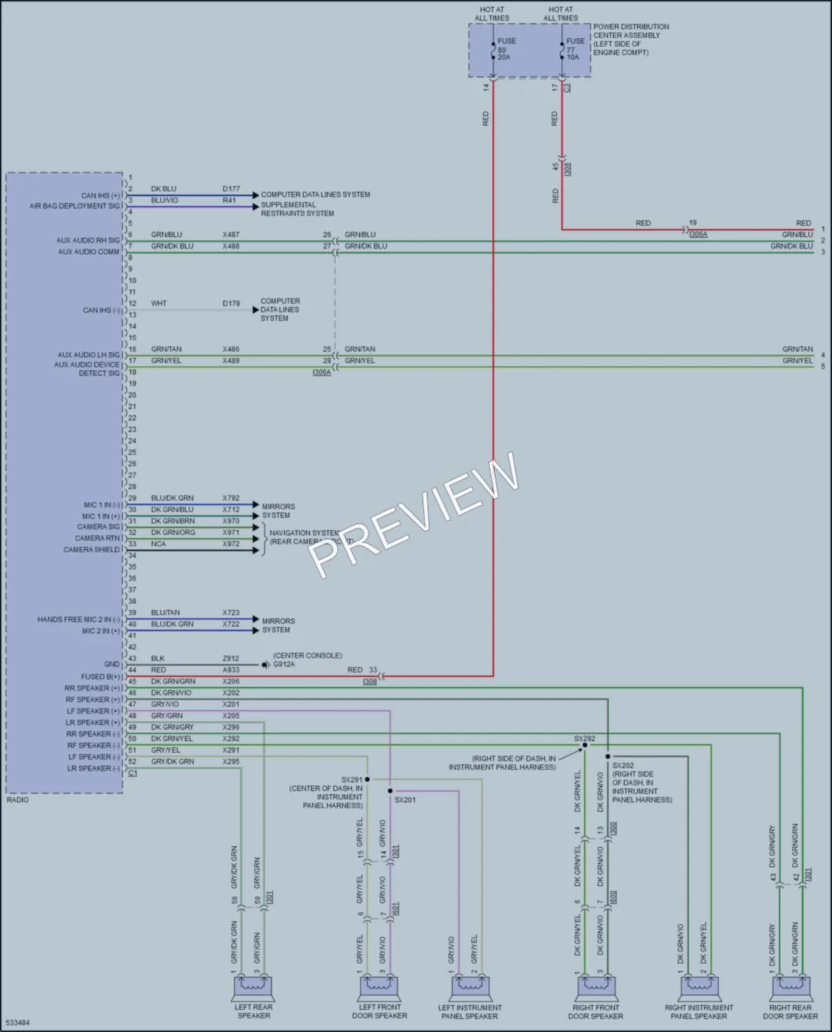 2017 Chrysler 200 Radio wiring diagram preview