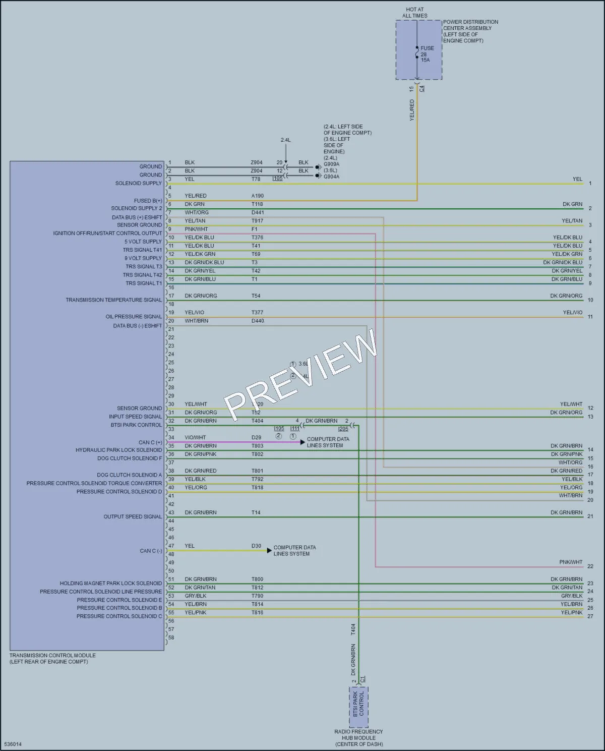 2017 Chrysler 200 Transmission wiring diagram preview