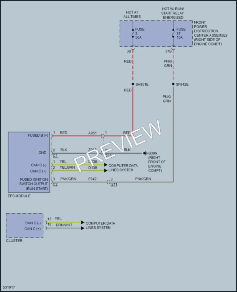 2017 Chrysler 300 Electronic Power Steering wiring diagram preview