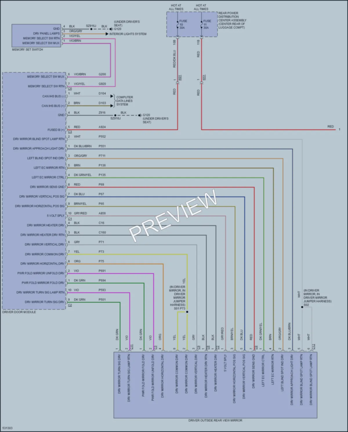 2017 Chrysler 300 Memory Systems wiring diagram preview