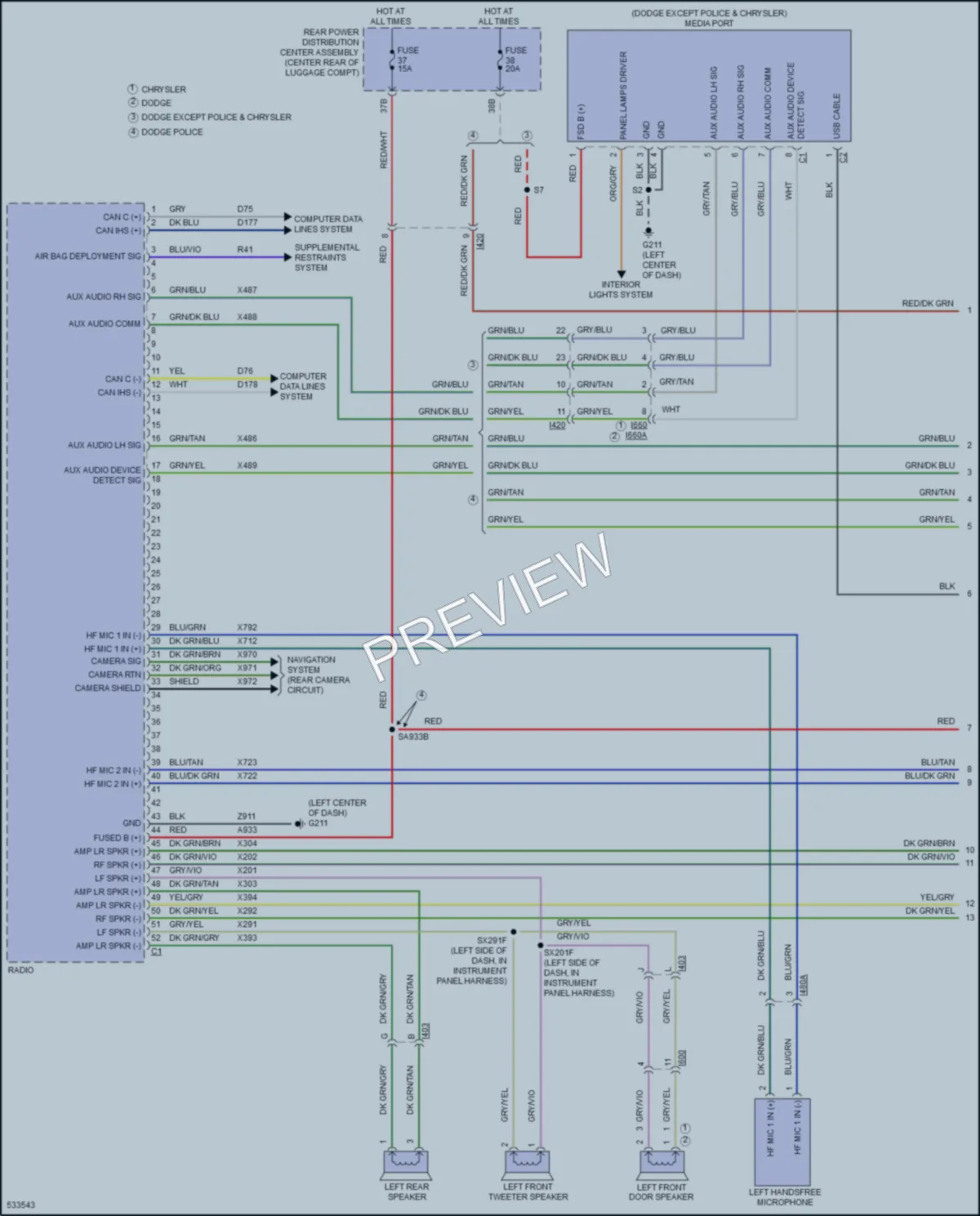 2017 Chrysler 300 Radio wiring diagram preview