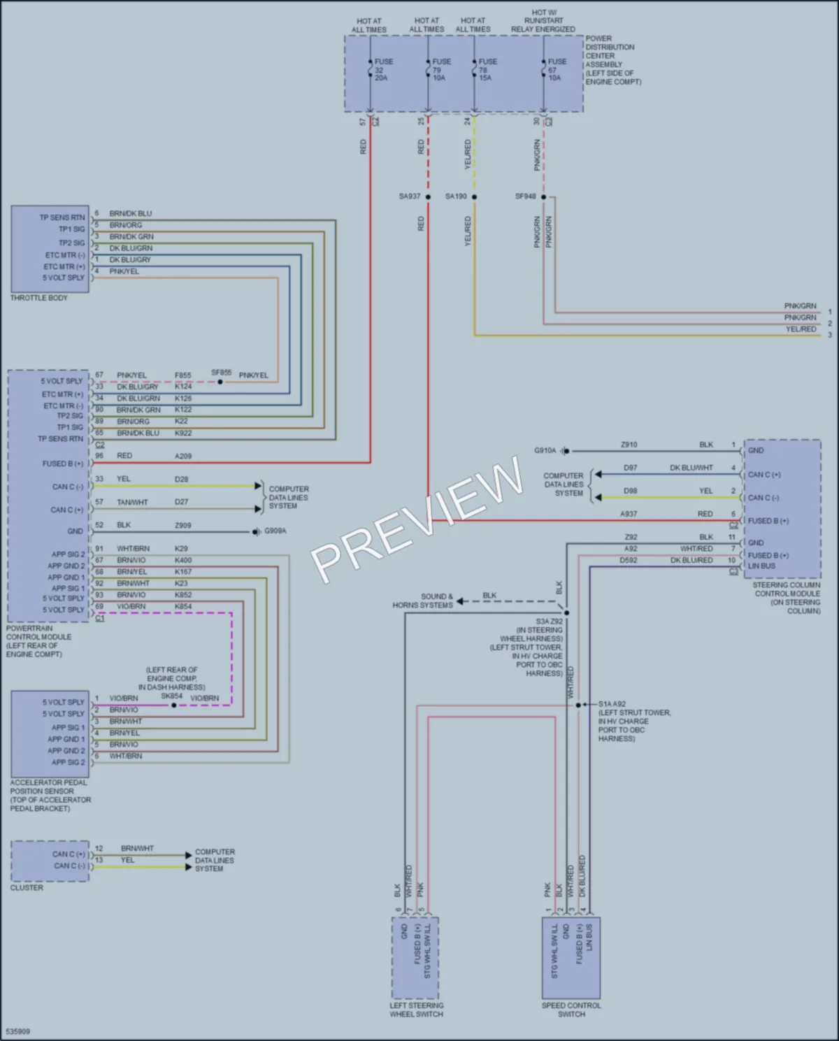 2017 Chrysler PacificaHybrid Cruise Control wiring diagram preview