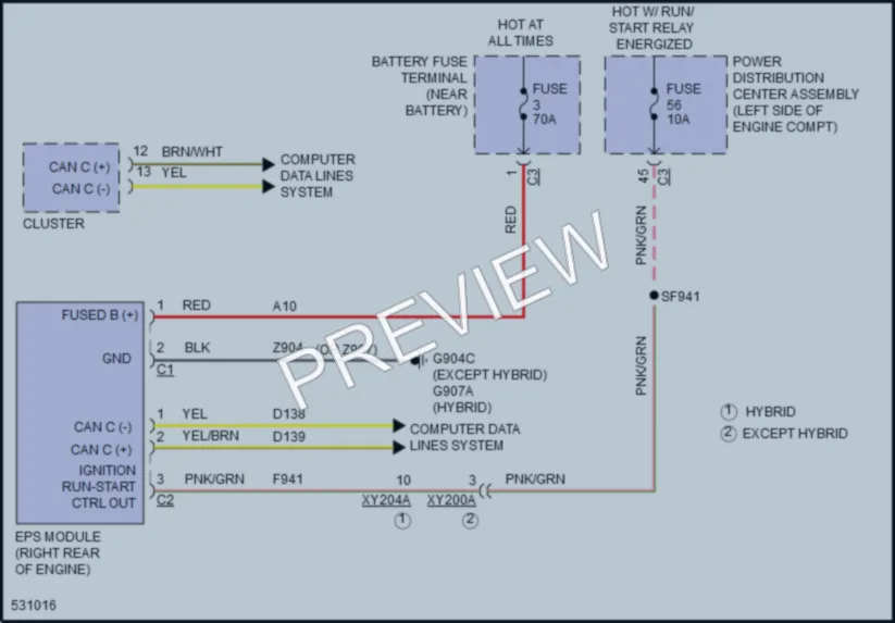 2017 Chrysler PacificaHybrid Electronic Power Steering wiring diagram preview