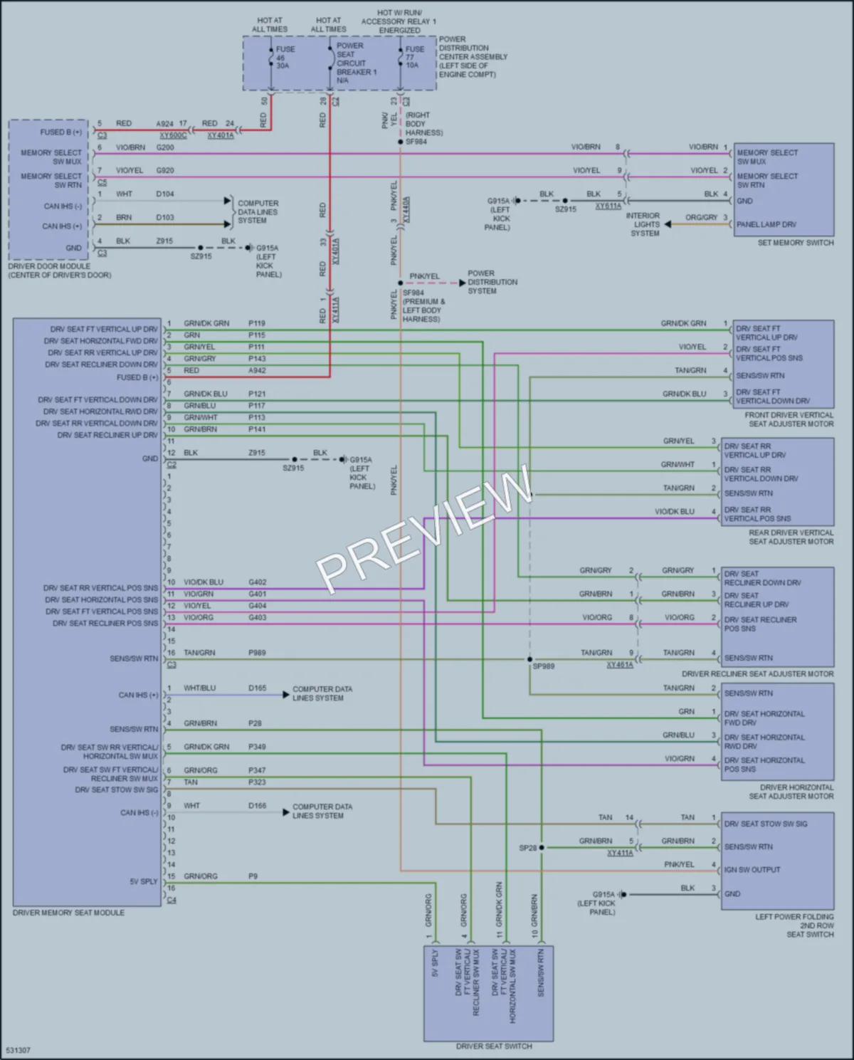 2017 Chrysler PacificaHybrid Memory Systems wiring diagram preview