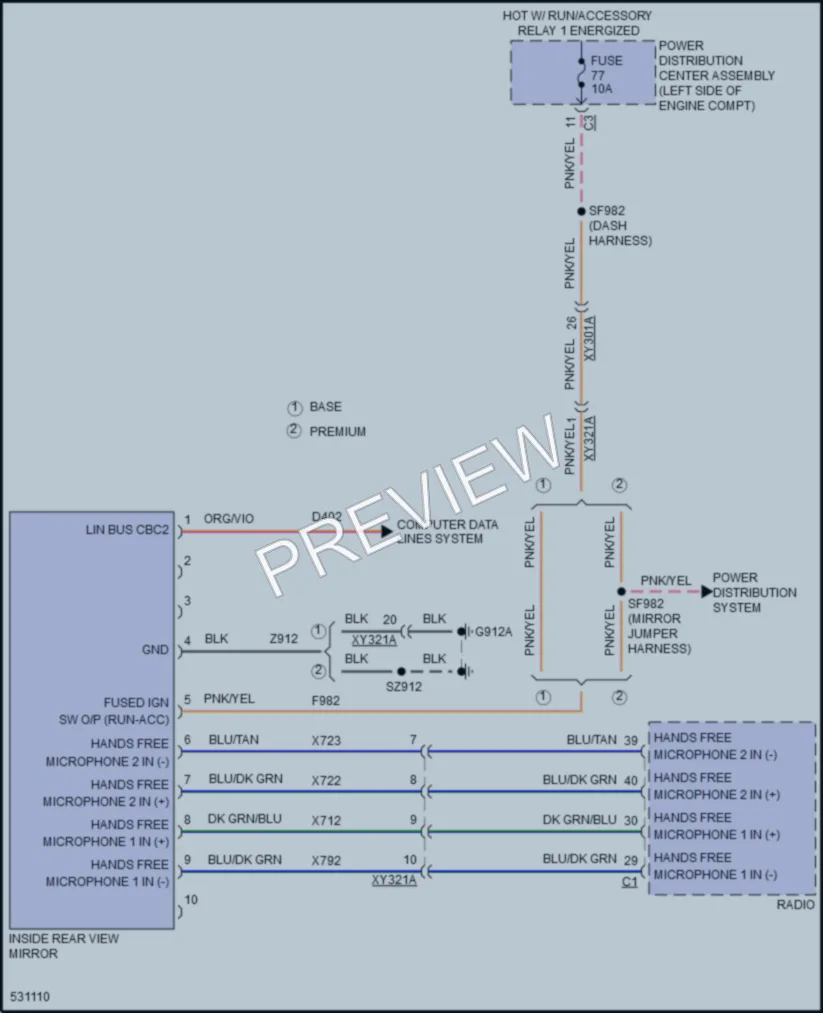 2017 Chrysler PacificaHybrid Power Mirrors wiring diagram preview