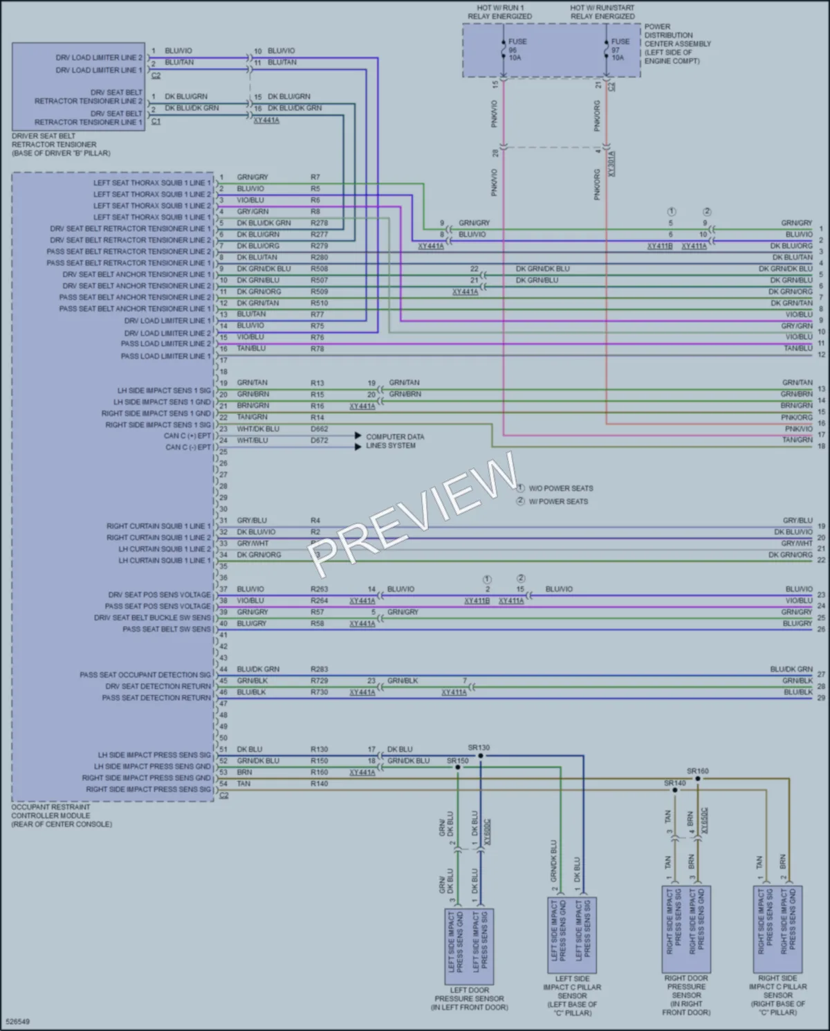2017 Chrysler PacificaHybrid Supplemental Restraints wiring diagram preview
