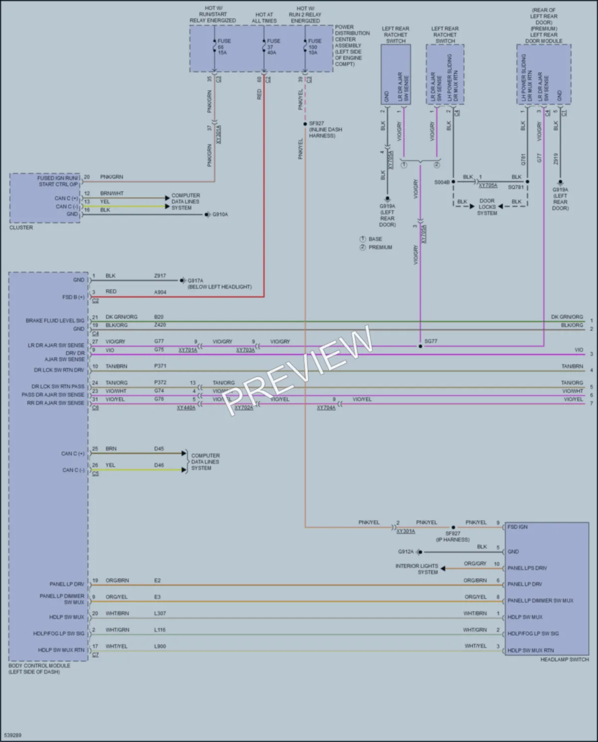 2017 Chrysler PacificaHybrid Warning Systems wiring diagram preview