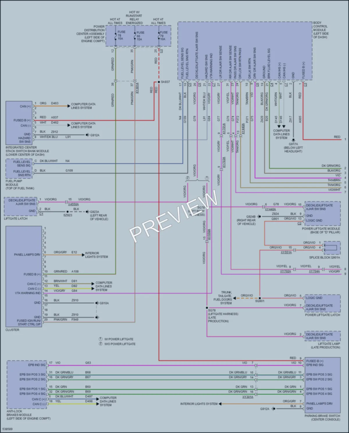 2017 Chrysler PacificaNew Instrument Cluster wiring diagram preview