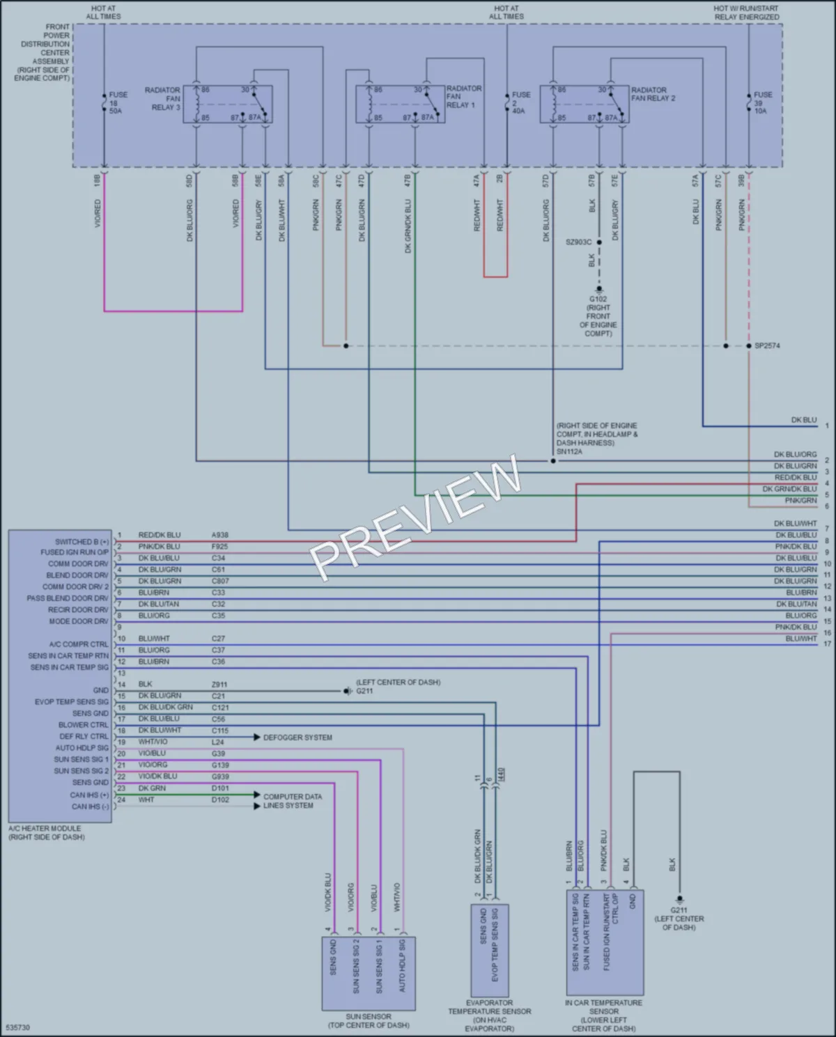 2017 Dodge Challenger Air Conditioning wiring diagram preview