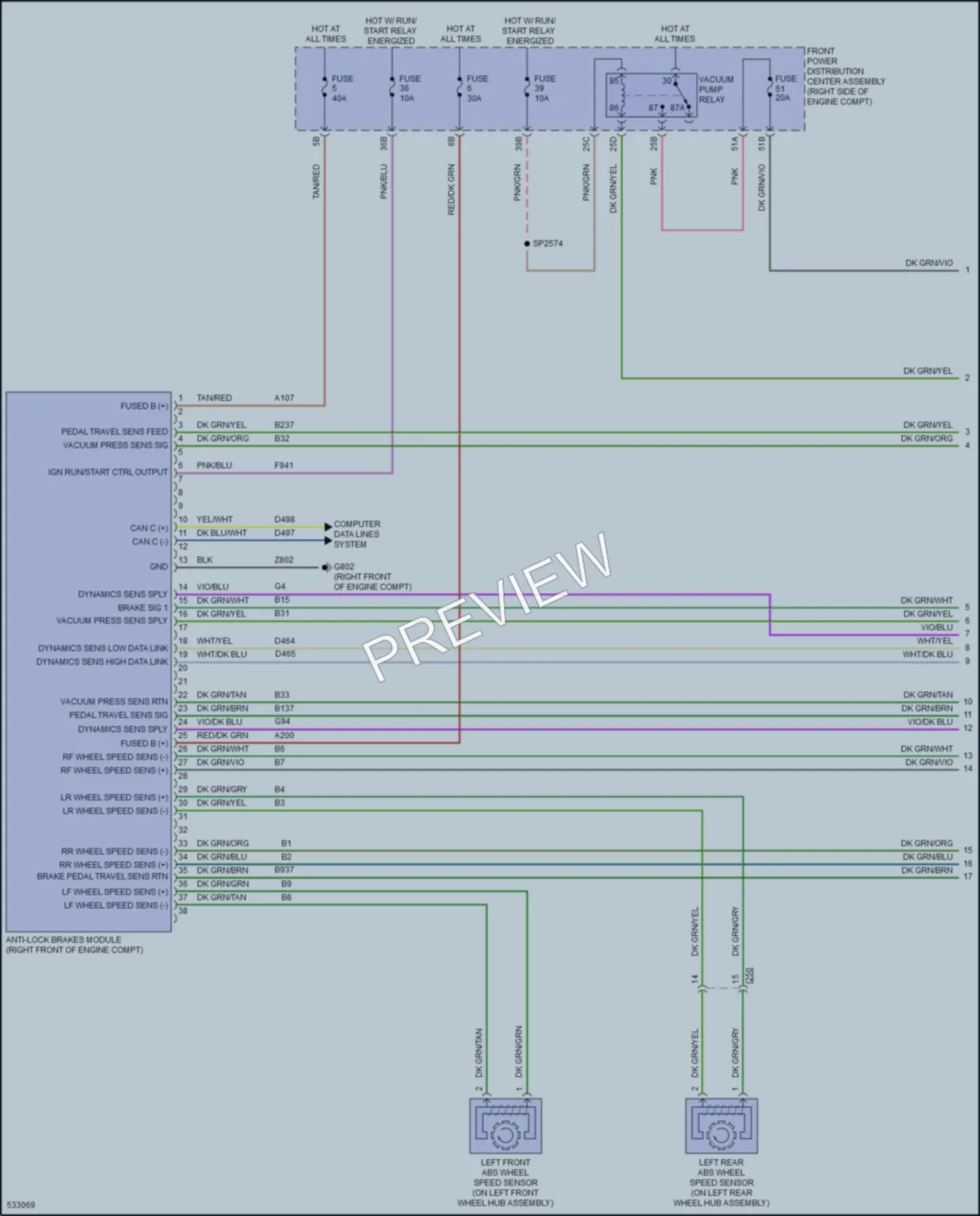 2017 Dodge Challenger Anti Lock Brakes wiring diagram preview