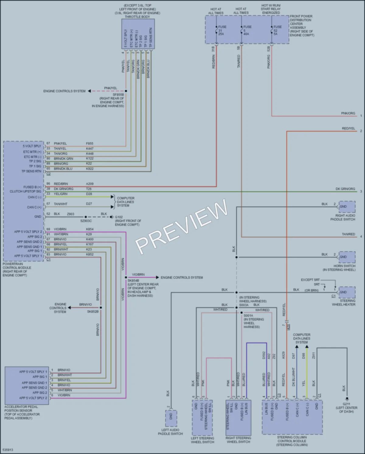 2017 Dodge Challenger Cruise Control wiring diagram preview