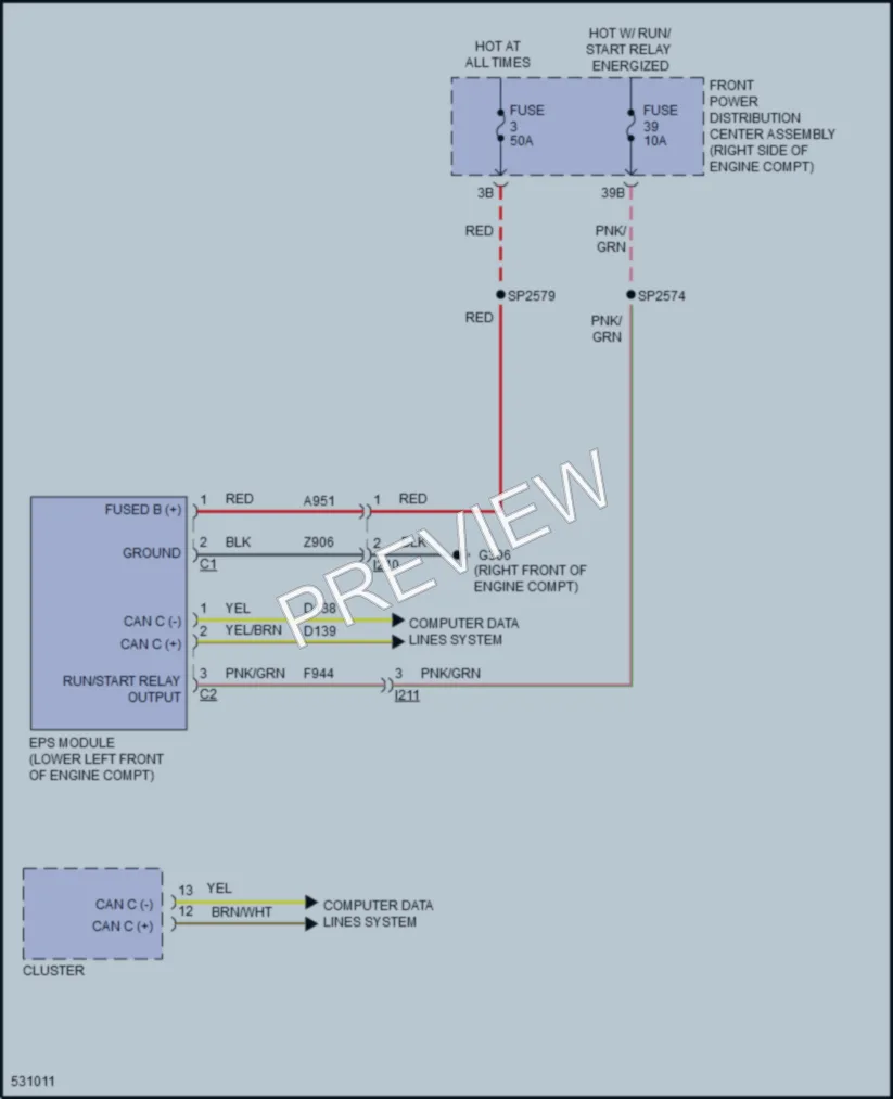2017 Dodge Challenger Electronic Power Steering wiring diagram preview