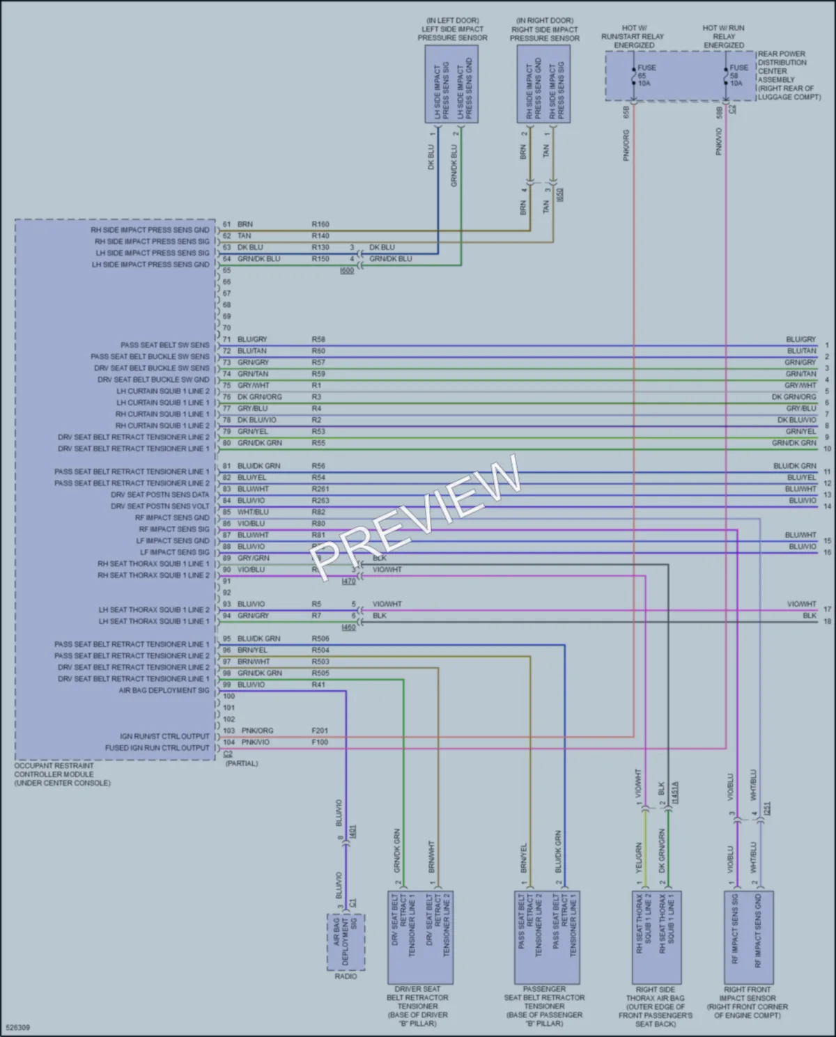 2017 Dodge Challenger Supplemental Restraints wiring diagram preview