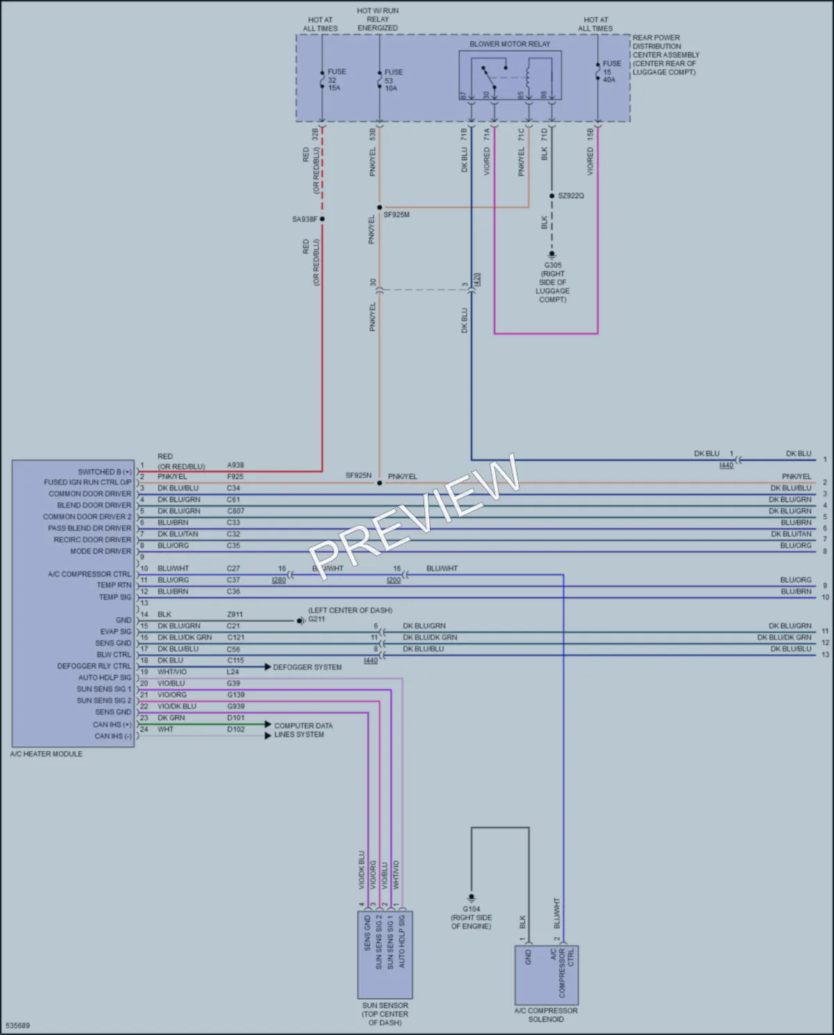 2017 Dodge Charger Air Conditioning wiring diagram preview