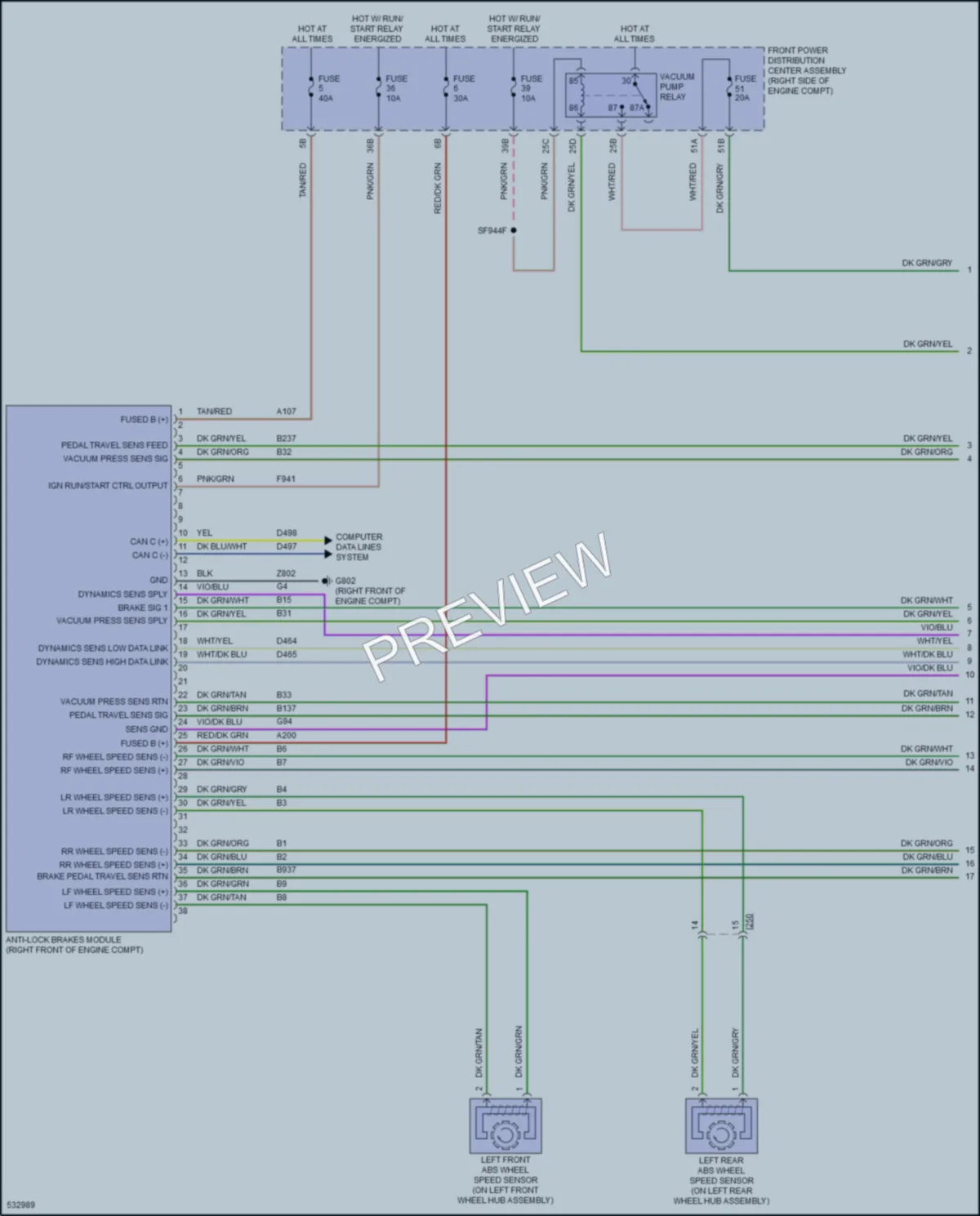 2017 Dodge Charger Anti Lock Brakes wiring diagram preview