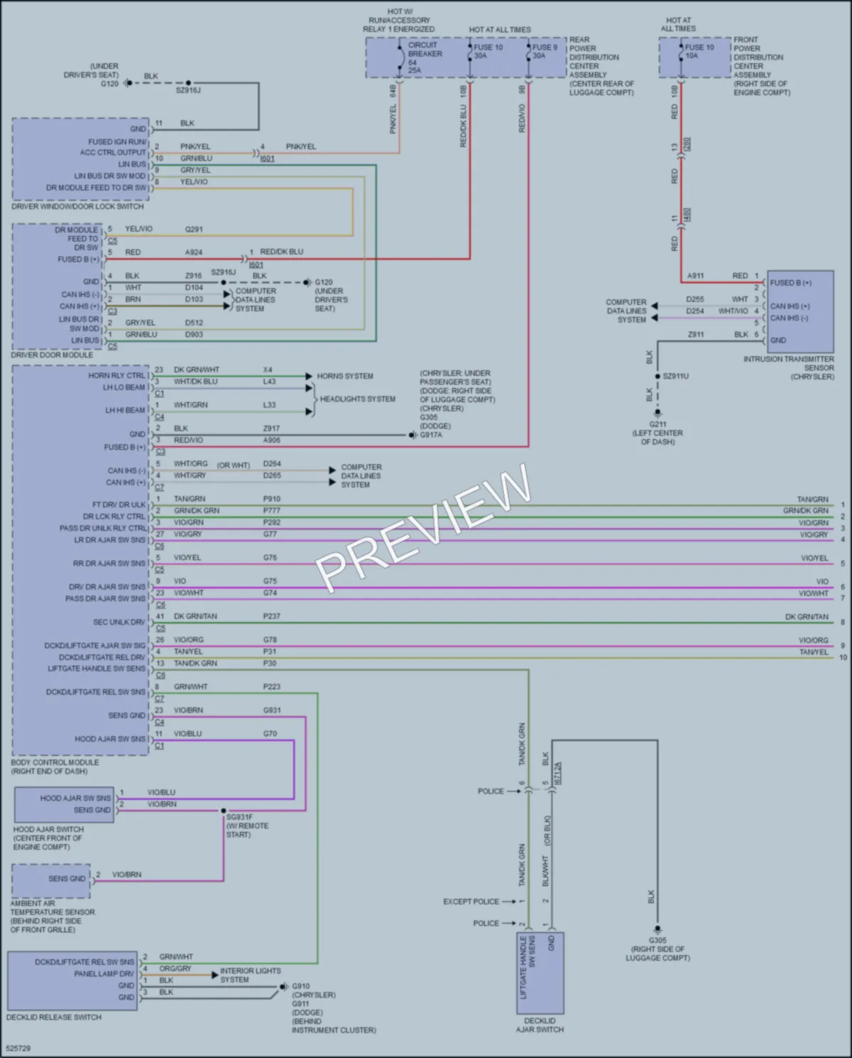 2017 Dodge Charger Anti Theft wiring diagram preview