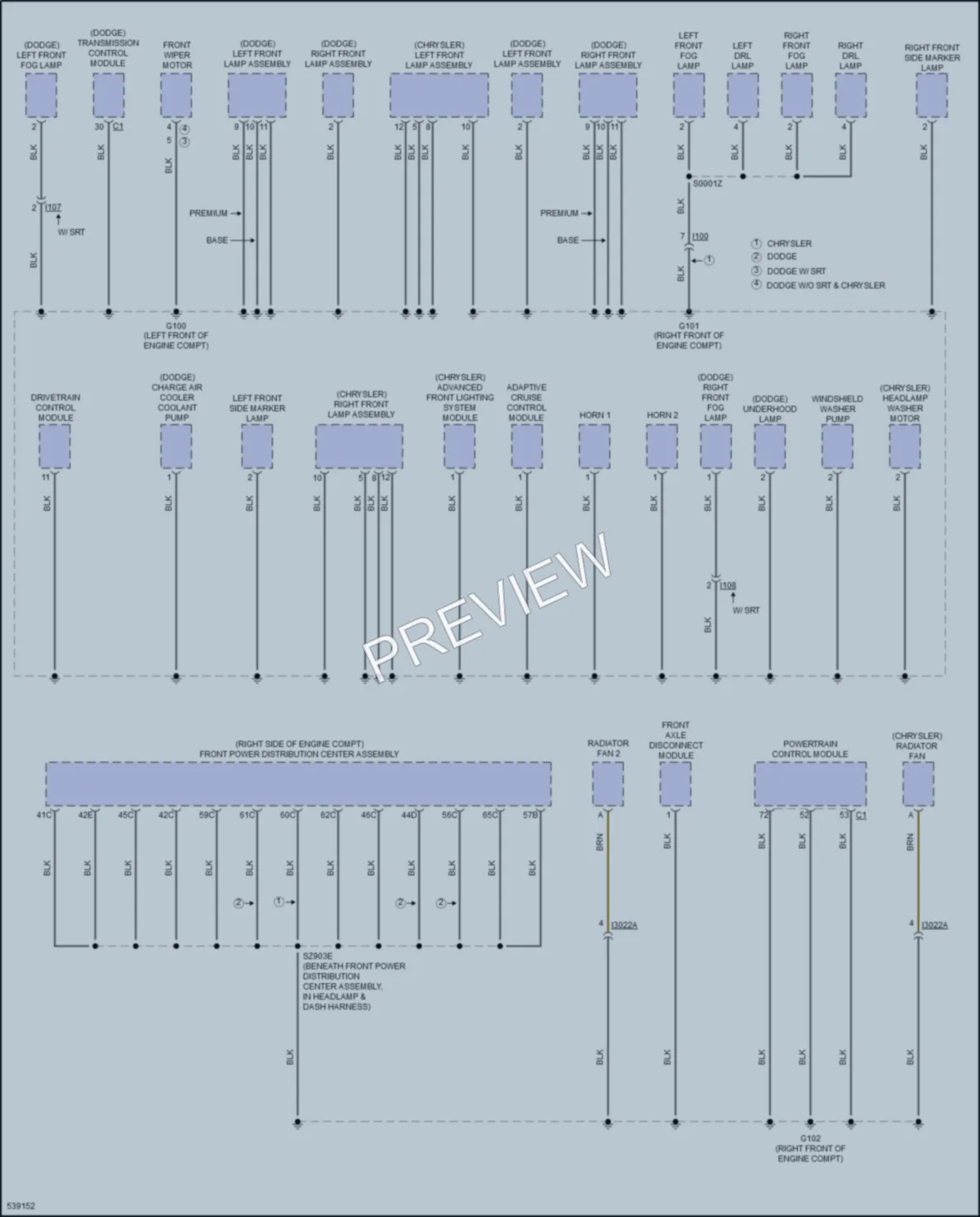 2017 Dodge Charger Ground Distribution wiring diagram preview