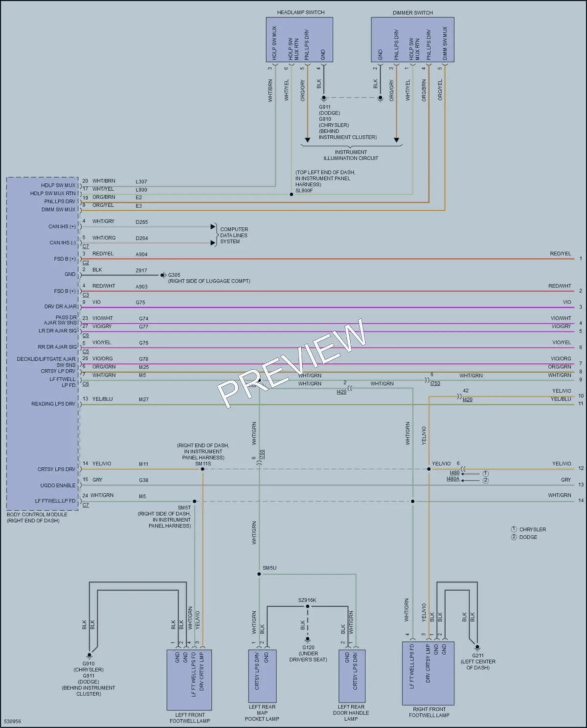 2017 Dodge Charger Interior Lights wiring diagram preview
