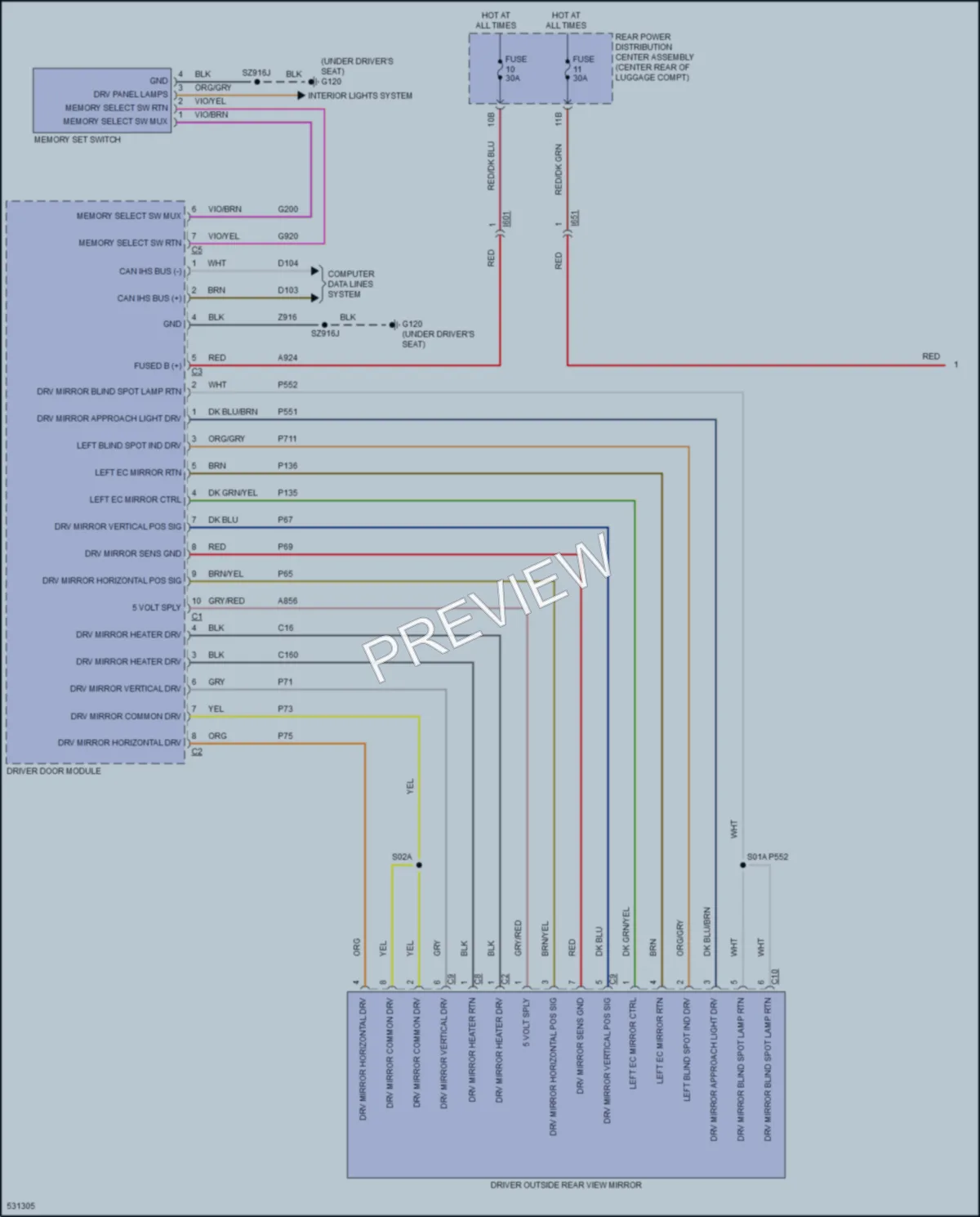2017 Dodge Charger Memory Systems wiring diagram preview