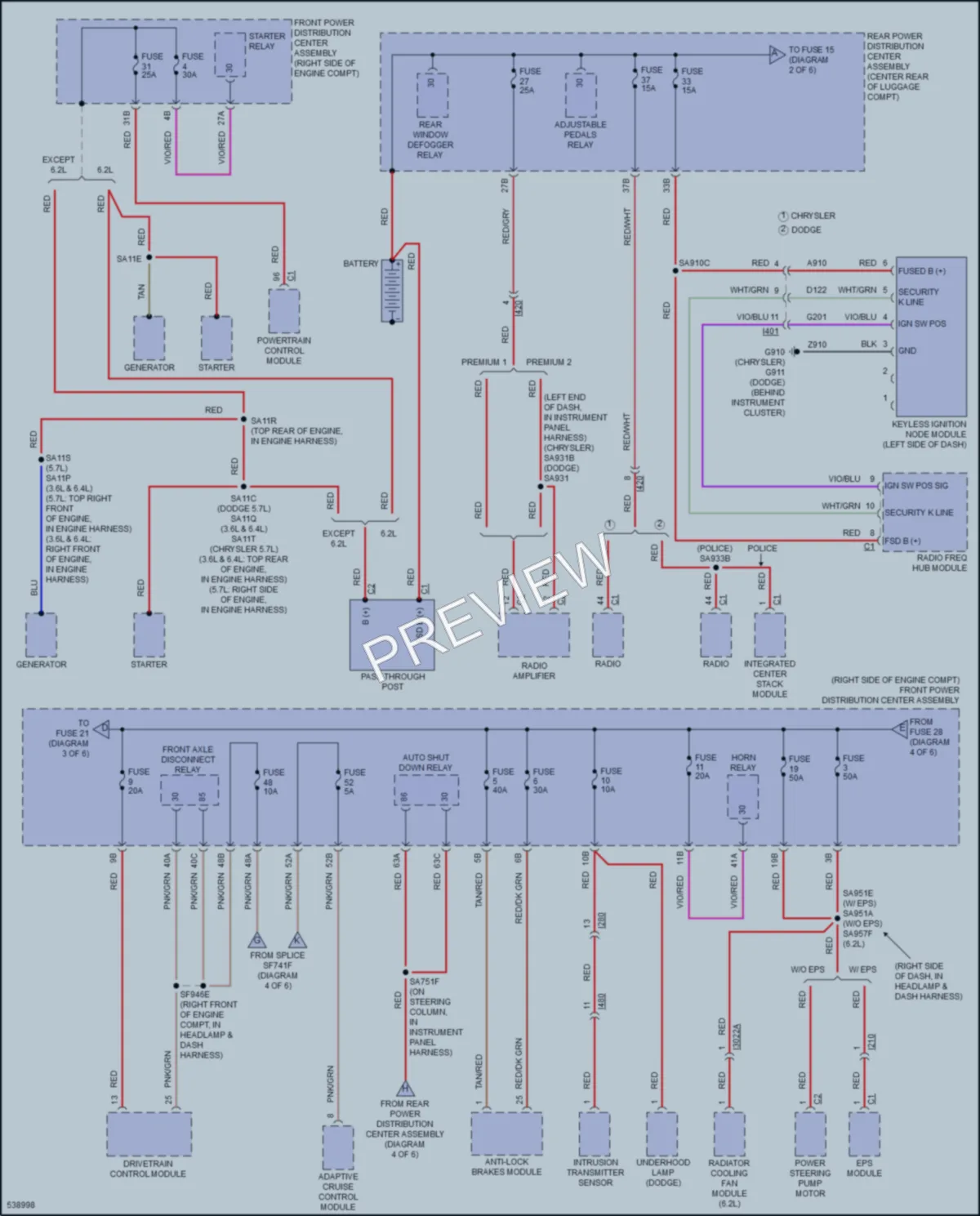 2017 Dodge Charger Power Distribution wiring diagram preview